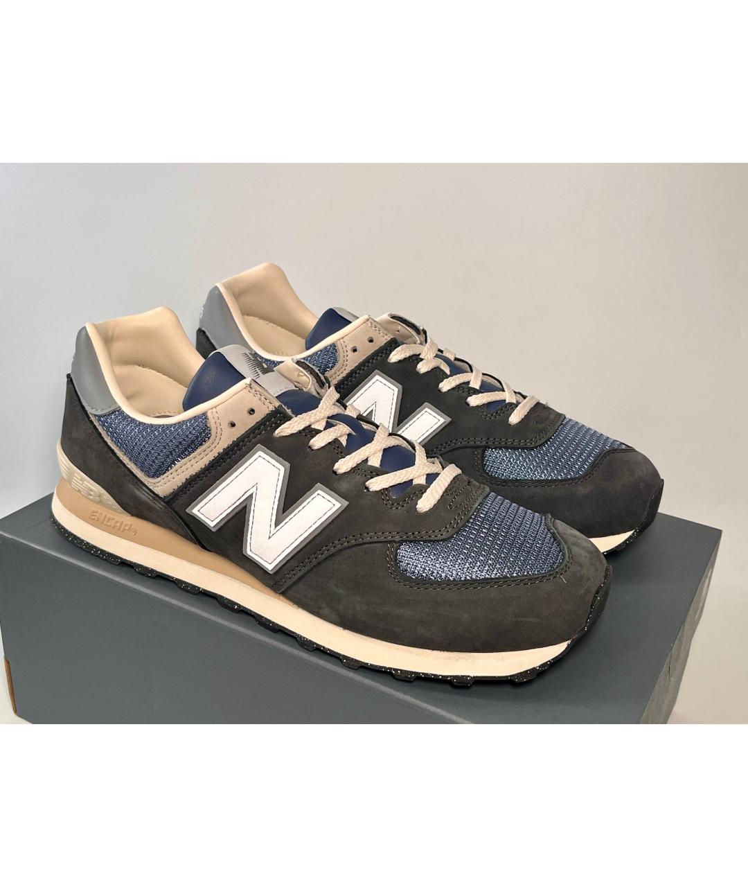 NEW BALANCE Серые нубуковые низкие кроссовки / кеды, фото 2