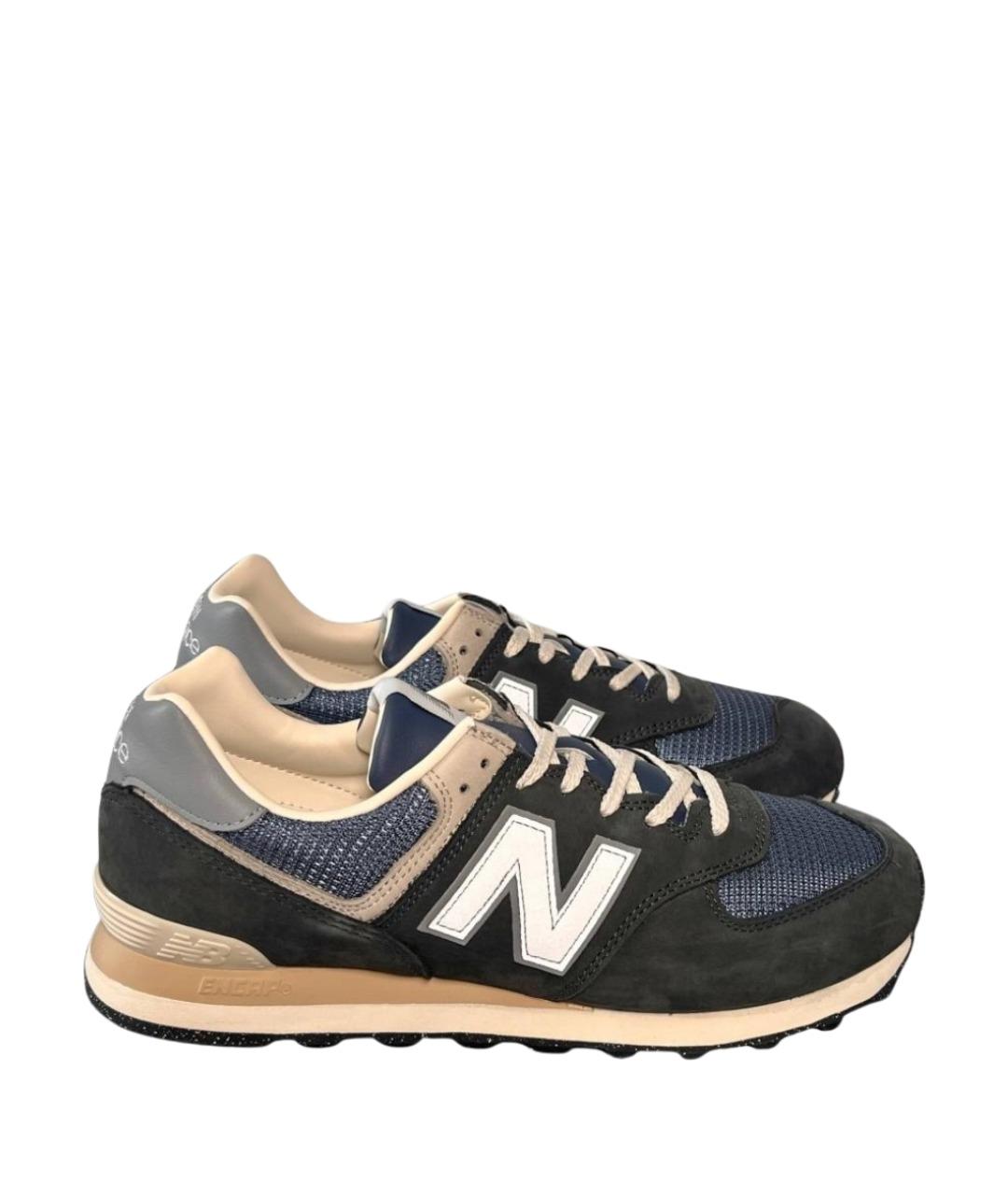 NEW BALANCE Серые нубуковые низкие кроссовки / кеды, фото 1