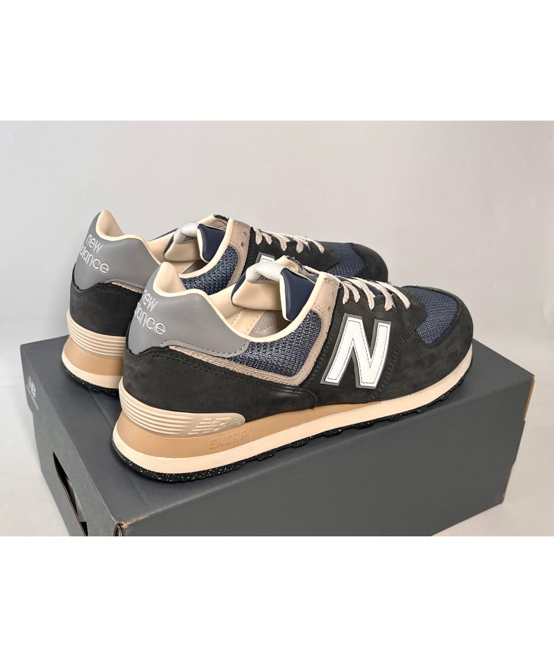 NEW BALANCE Серые нубуковые низкие кроссовки / кеды, фото 3