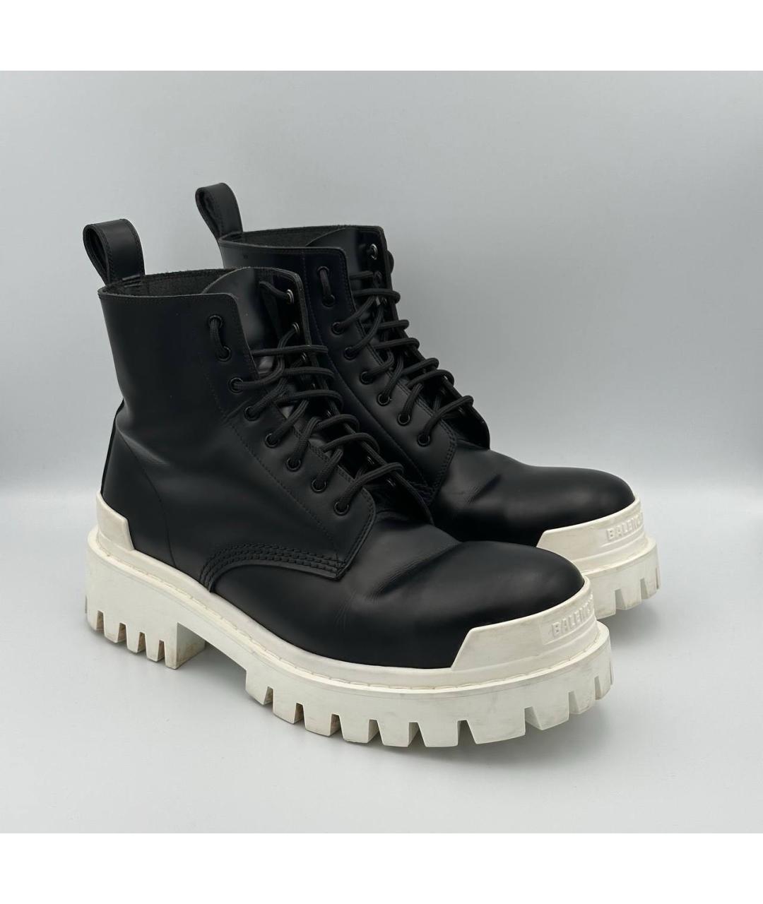 BALENCIAGA Черные кожаные высокие ботинки, фото 2