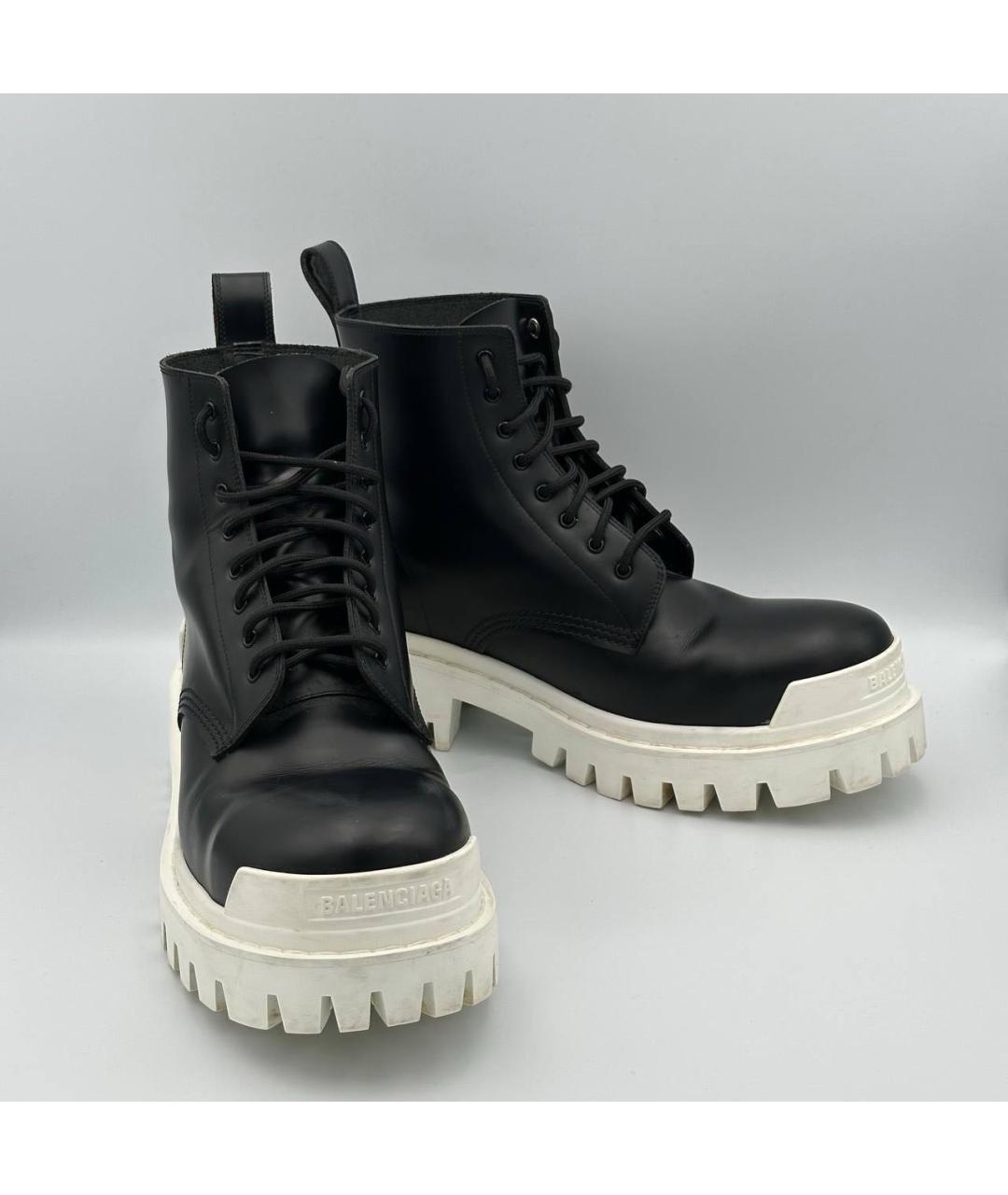 BALENCIAGA Черные кожаные высокие ботинки, фото 4