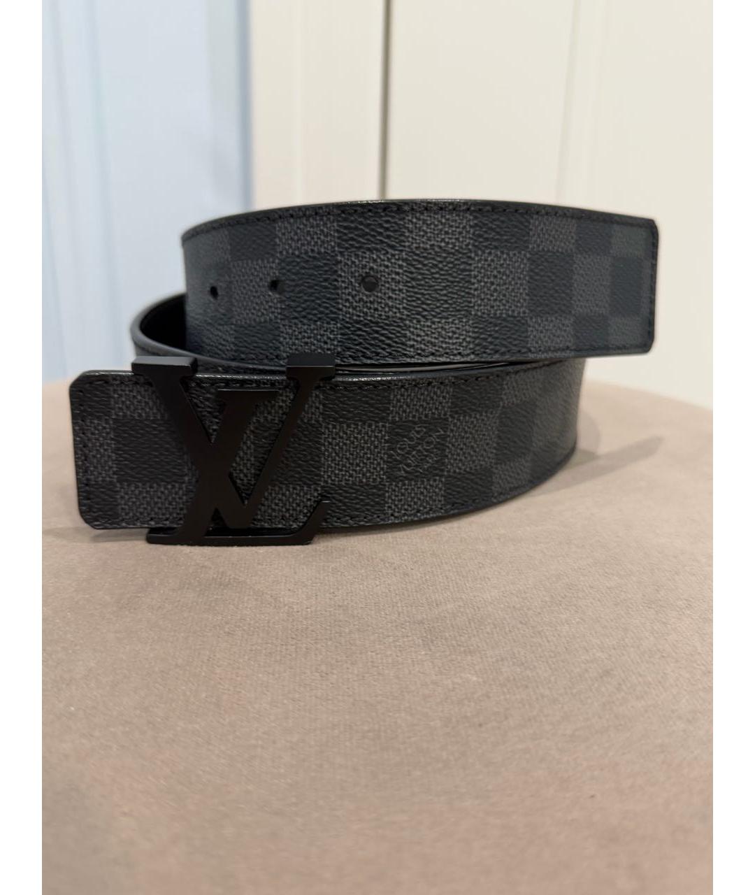 LOUIS VUITTON Черный кожаный ремень, фото 7