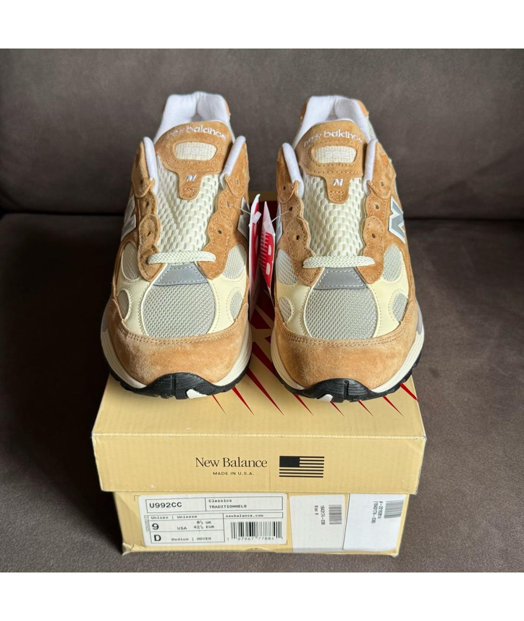 NEW BALANCE Коричневые замшевые низкие кроссовки / кеды, фото 2
