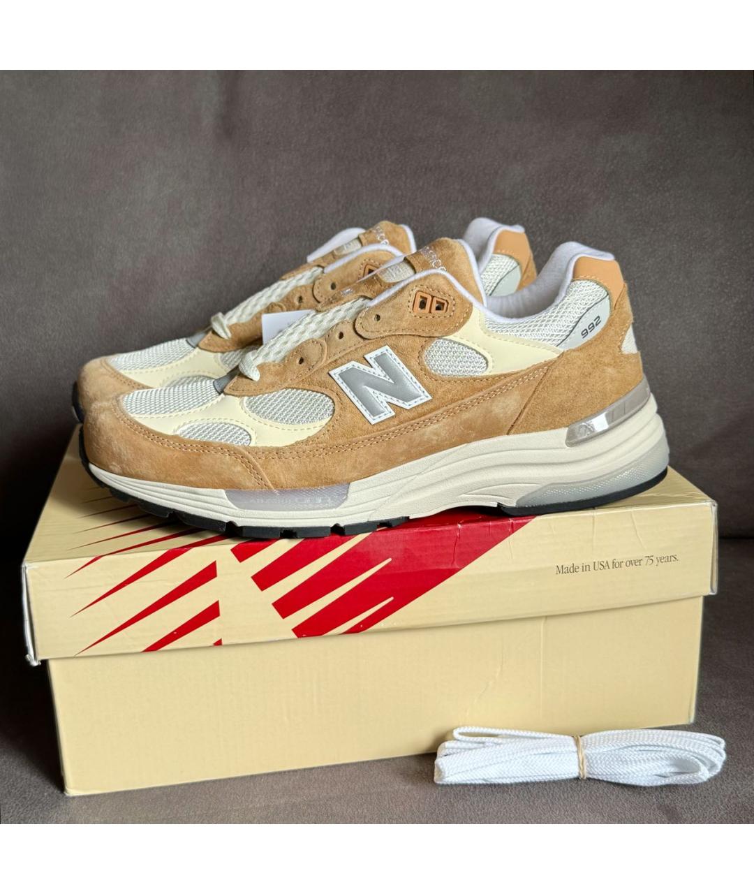 NEW BALANCE Коричневые замшевые низкие кроссовки / кеды, фото 4