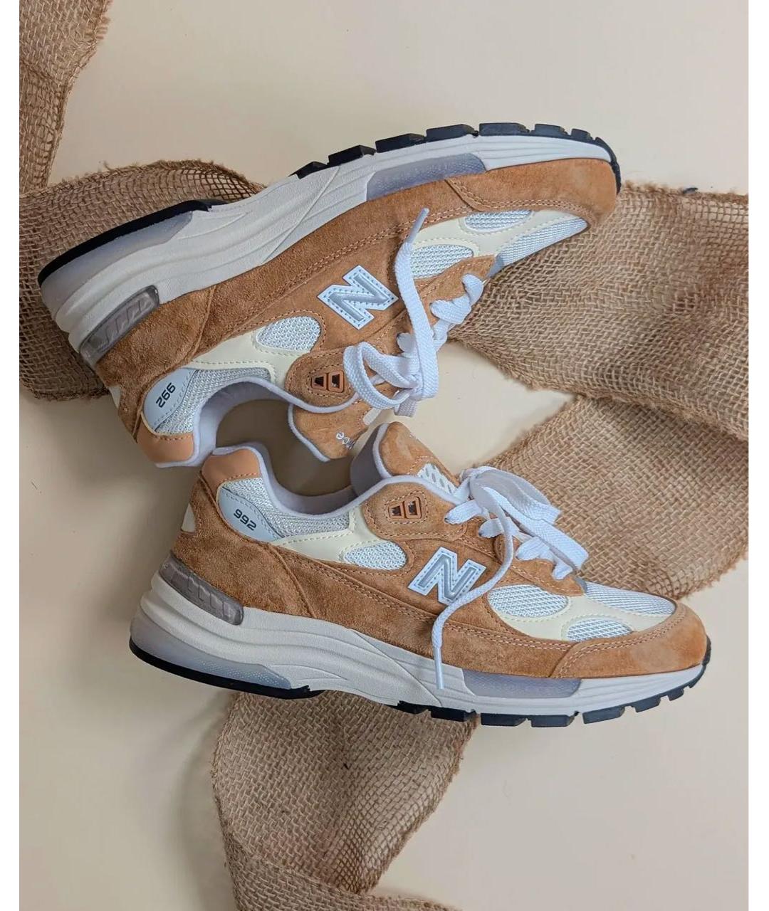 NEW BALANCE Коричневые замшевые низкие кроссовки / кеды, фото 8