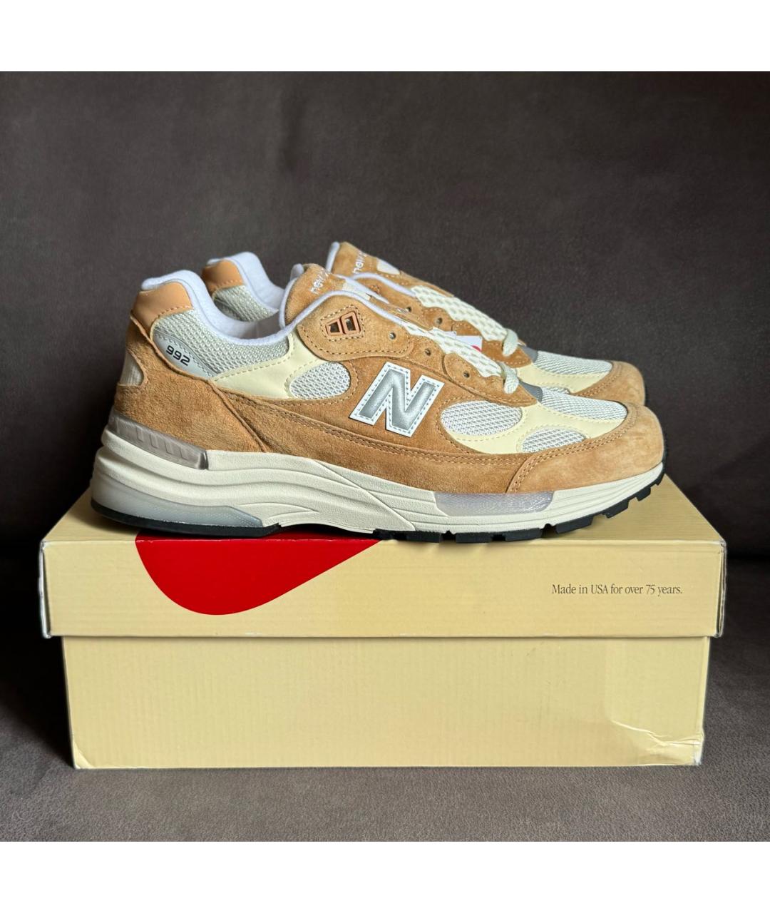 NEW BALANCE Коричневые замшевые низкие кроссовки / кеды, фото 5