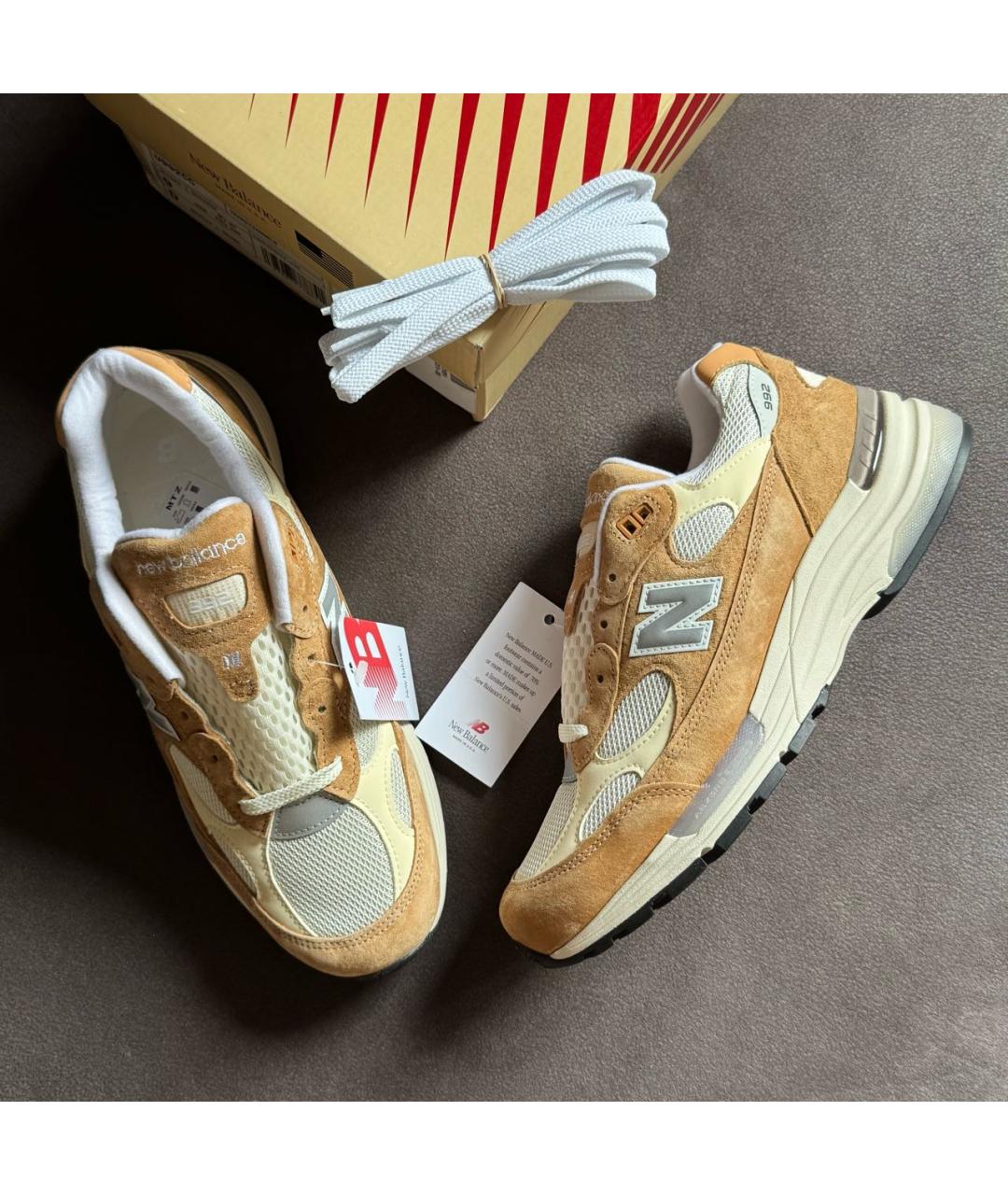 NEW BALANCE Коричневые замшевые низкие кроссовки / кеды, фото 6
