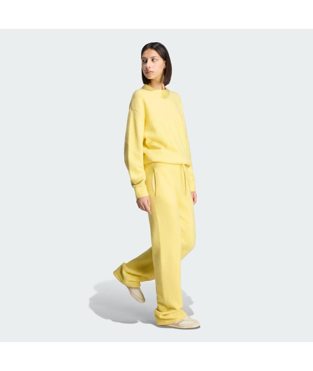 ADIDAS Желтые полиамидовые спортивные брюки и шорты, фото 4