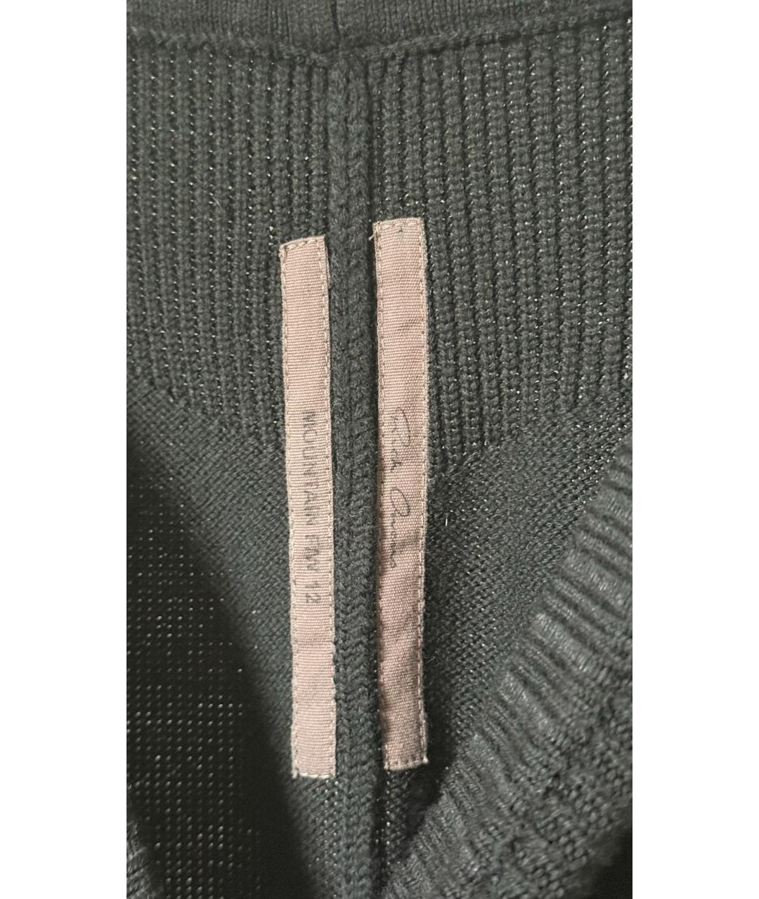 RICK OWENS Черные шерстяные прямые брюки, фото 5