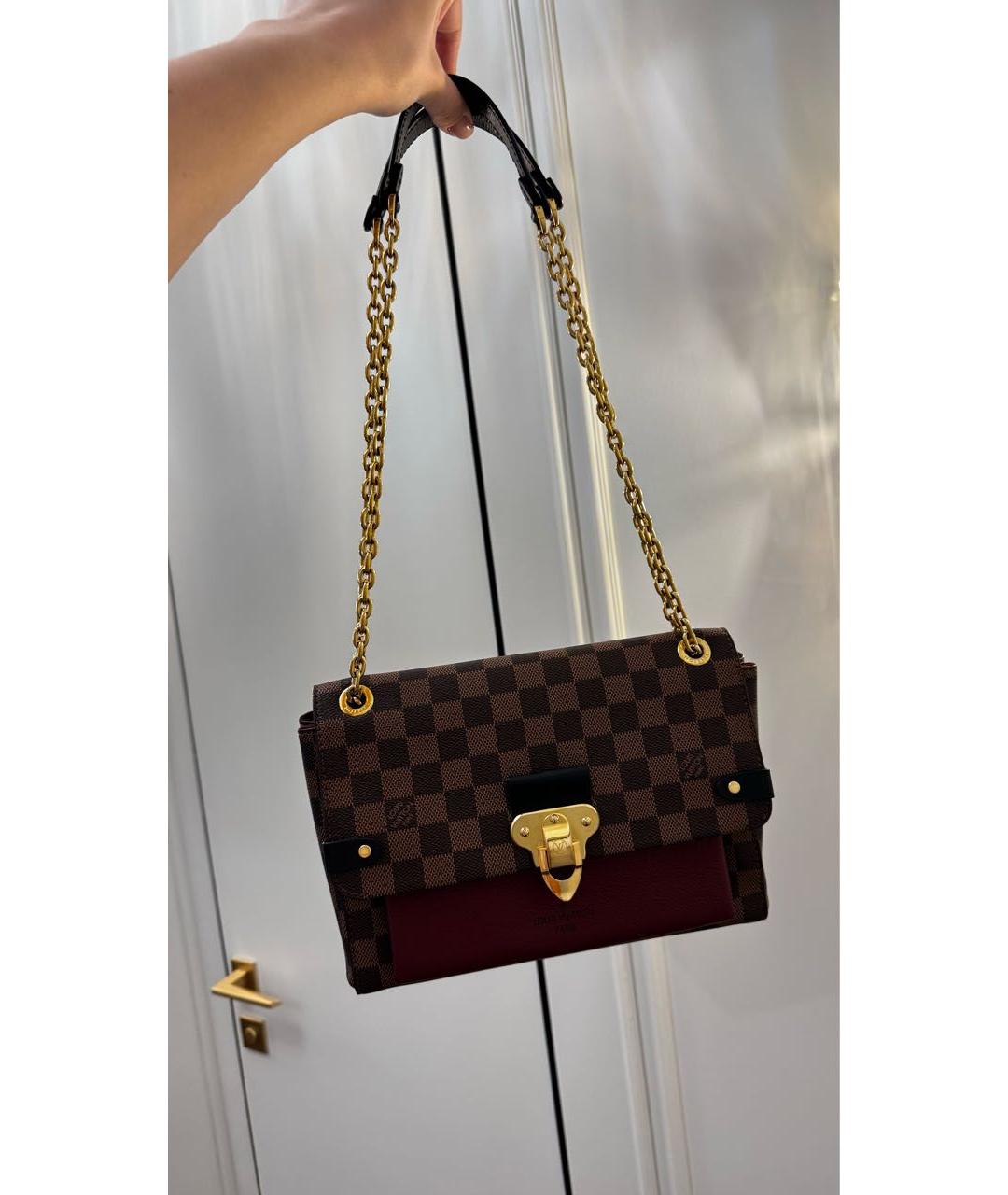 LOUIS VUITTON Коричневая кожаная сумка через плечо, фото 9