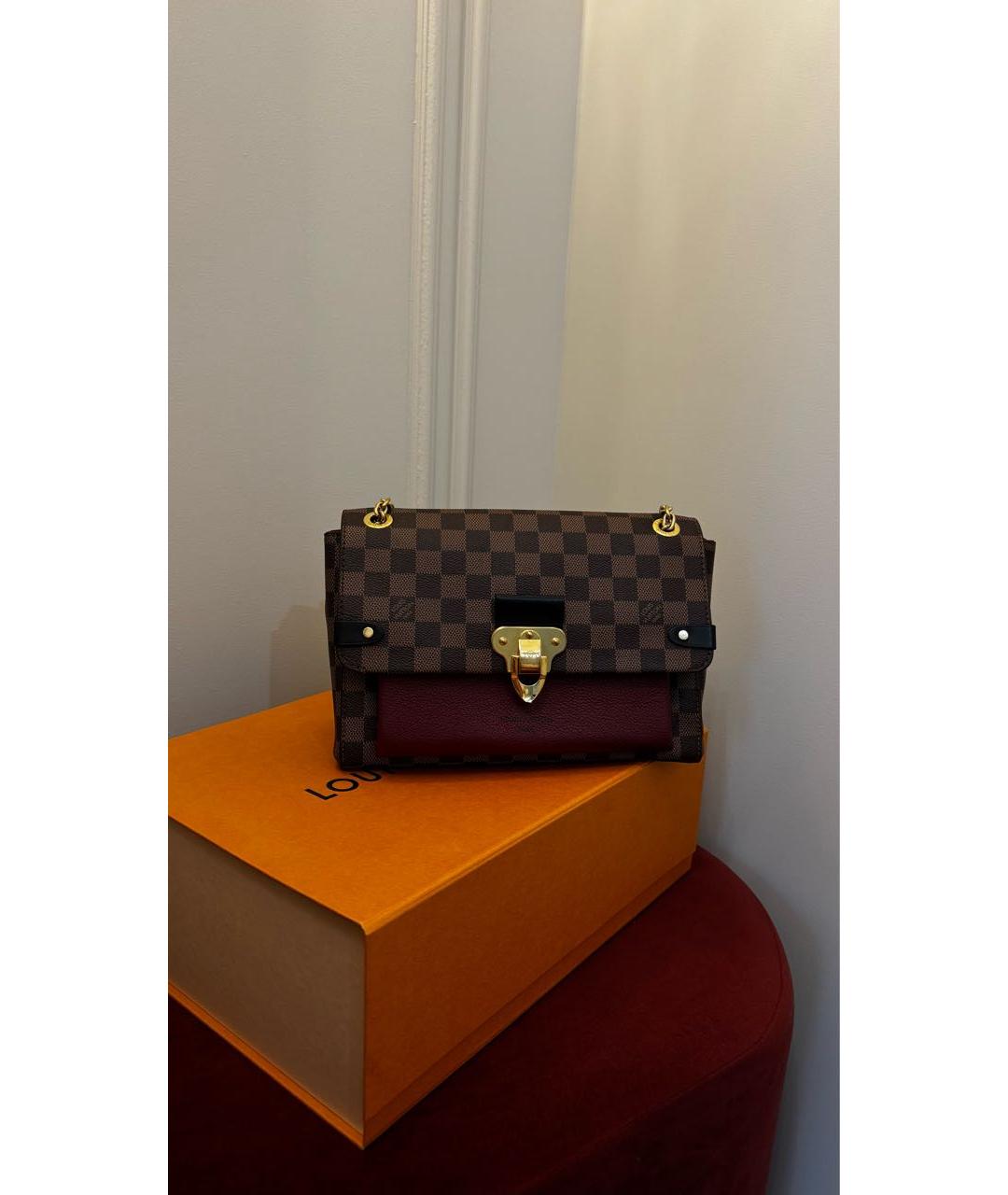 LOUIS VUITTON Коричневая кожаная сумка через плечо, фото 3
