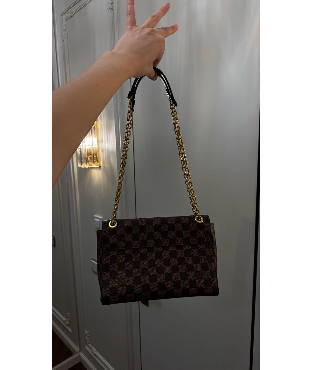 LOUIS VUITTON Коричневая кожаная сумка через плечо, фото 2
