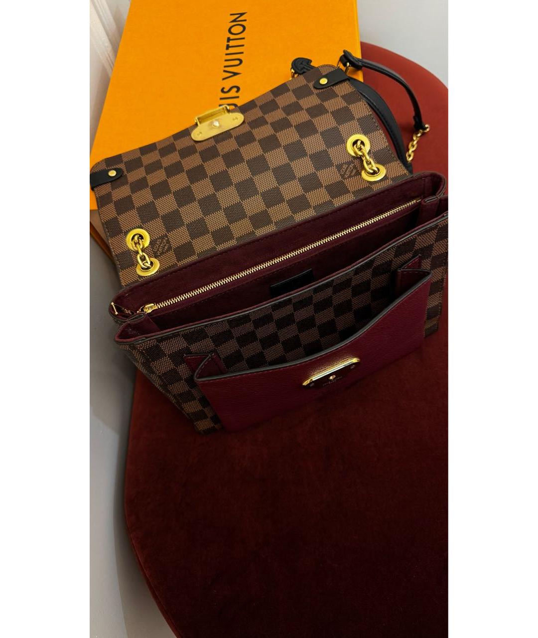 LOUIS VUITTON Коричневая кожаная сумка через плечо, фото 4