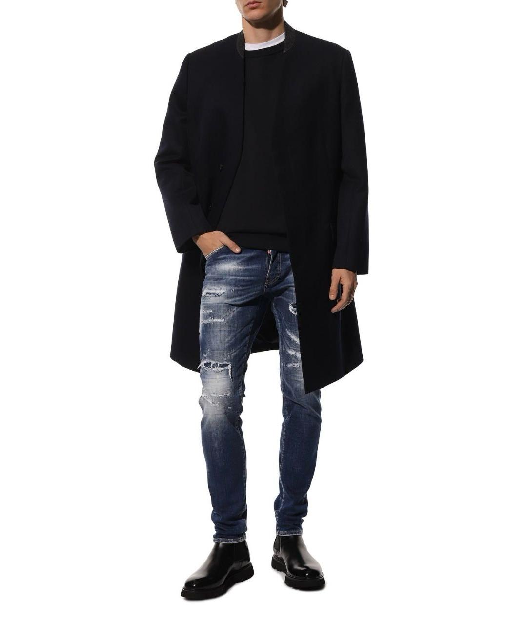 DSQUARED2 Синие хлопко-эластановые джинсы скинни, фото 7