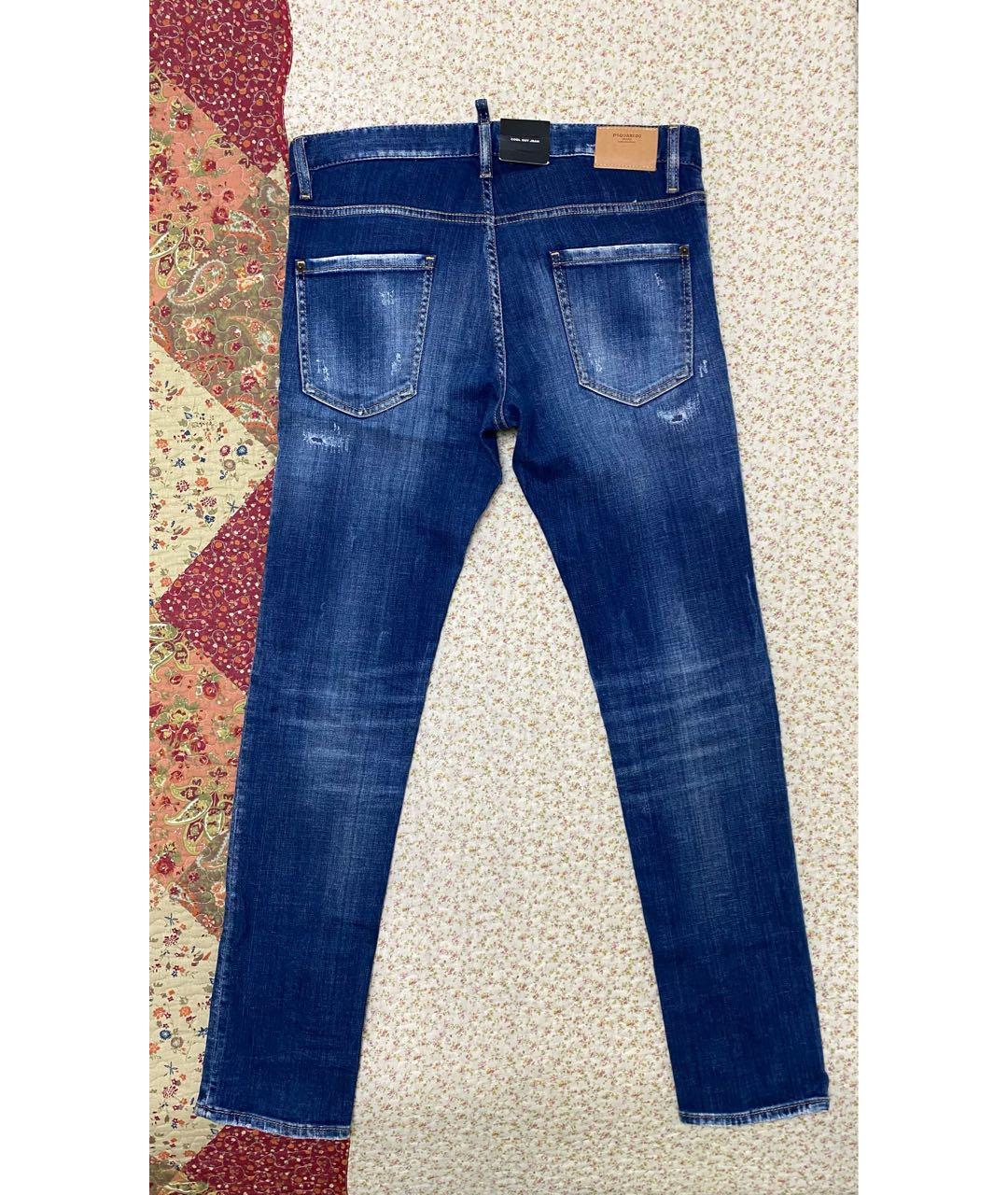 DSQUARED2 Синие хлопко-эластановые джинсы скинни, фото 3