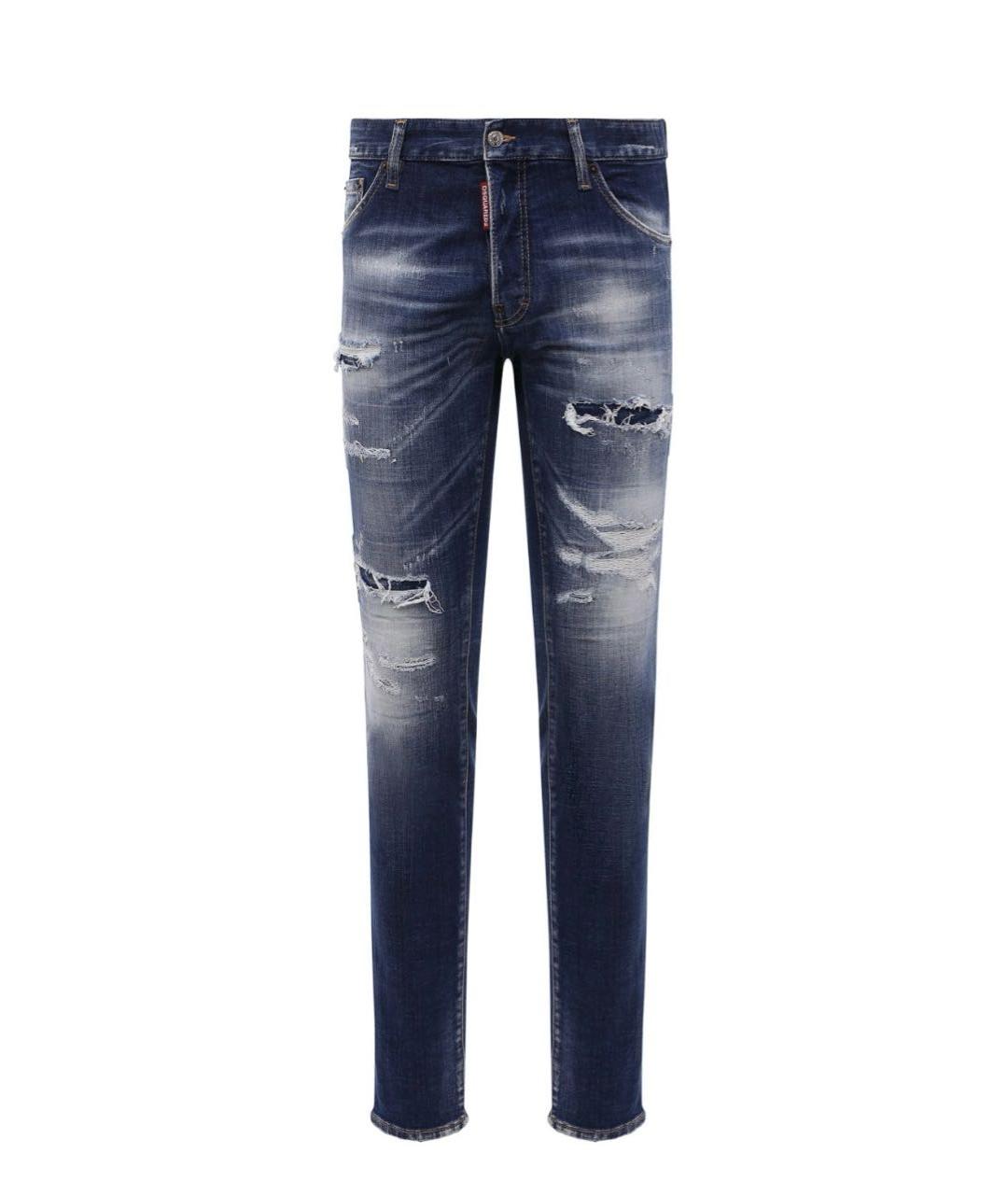 DSQUARED2 Синие хлопко-эластановые джинсы скинни, фото 1