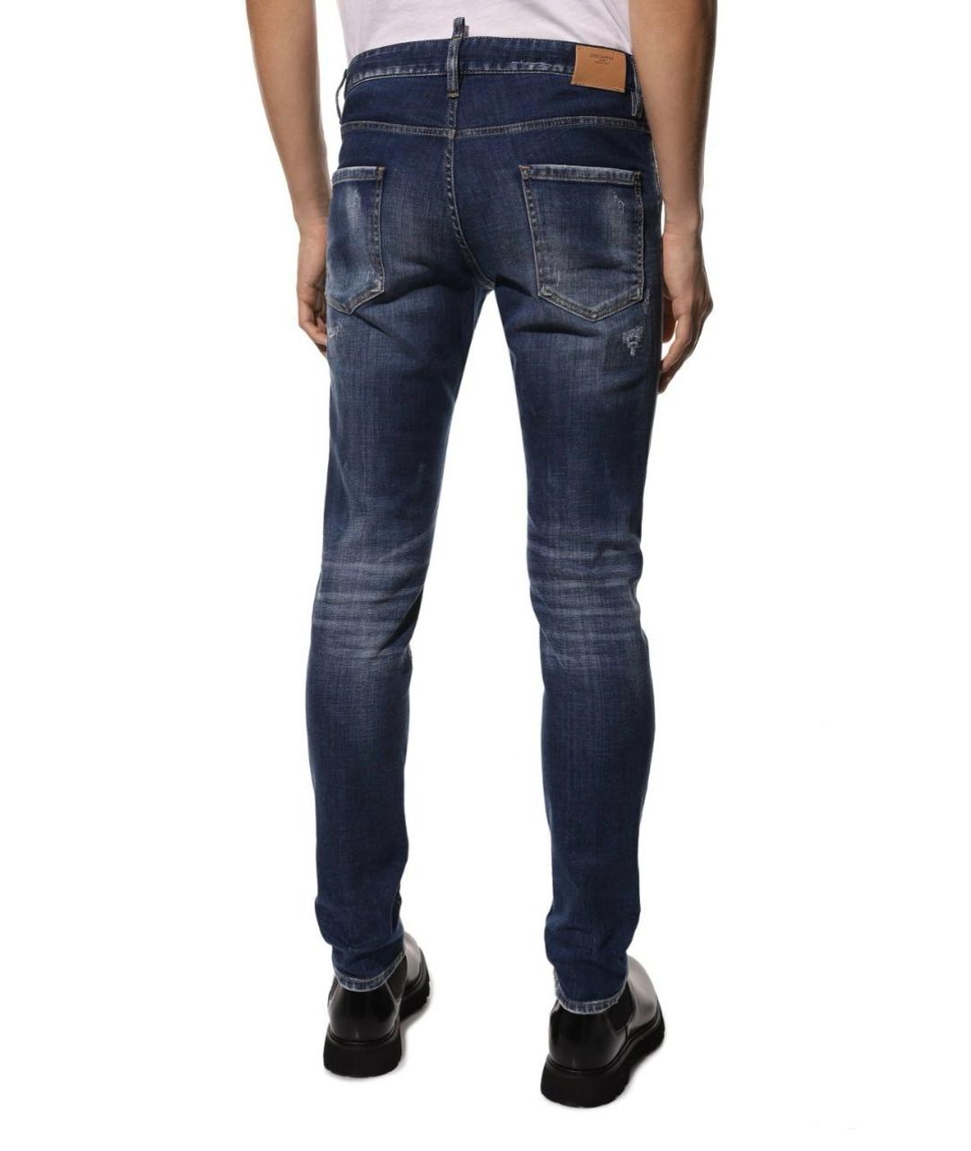 DSQUARED2 Синие хлопко-эластановые джинсы скинни, фото 8
