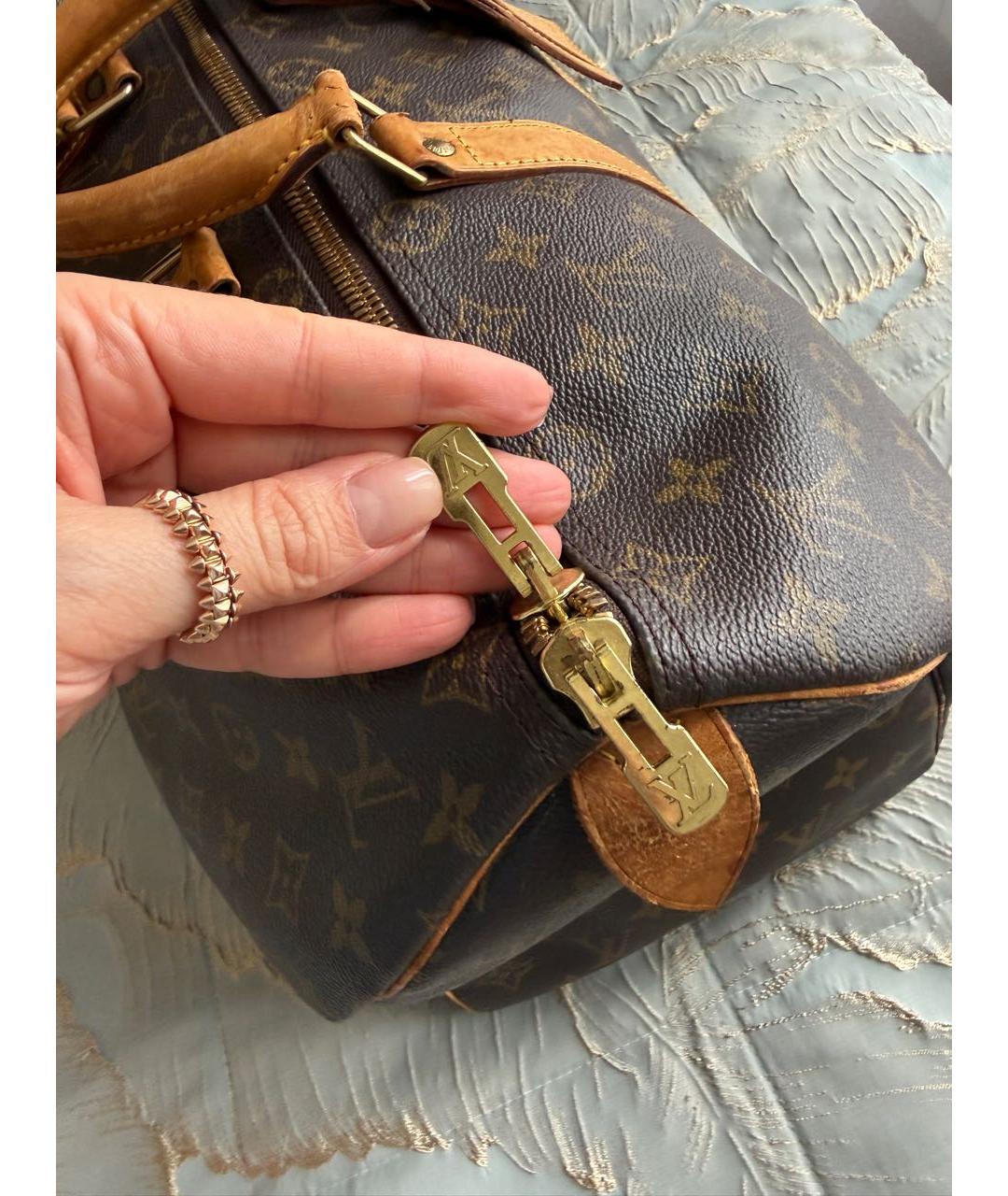 LOUIS VUITTON Коричневая дорожная/спортивная сумка из канвы, фото 7
