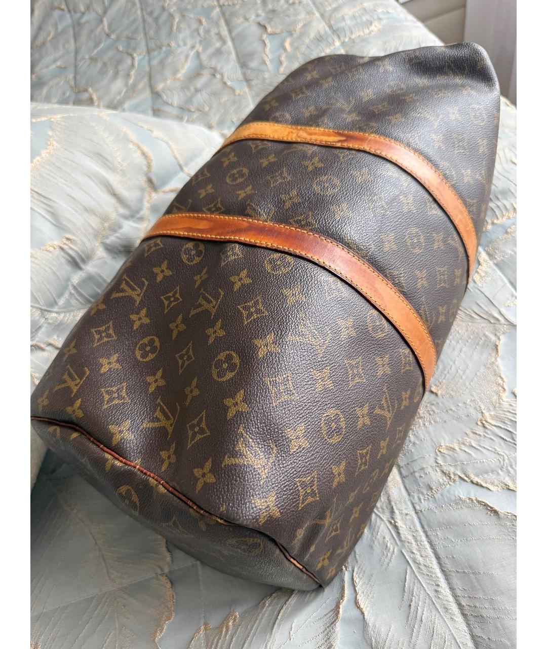 LOUIS VUITTON Коричневая дорожная/спортивная сумка из канвы, фото 4