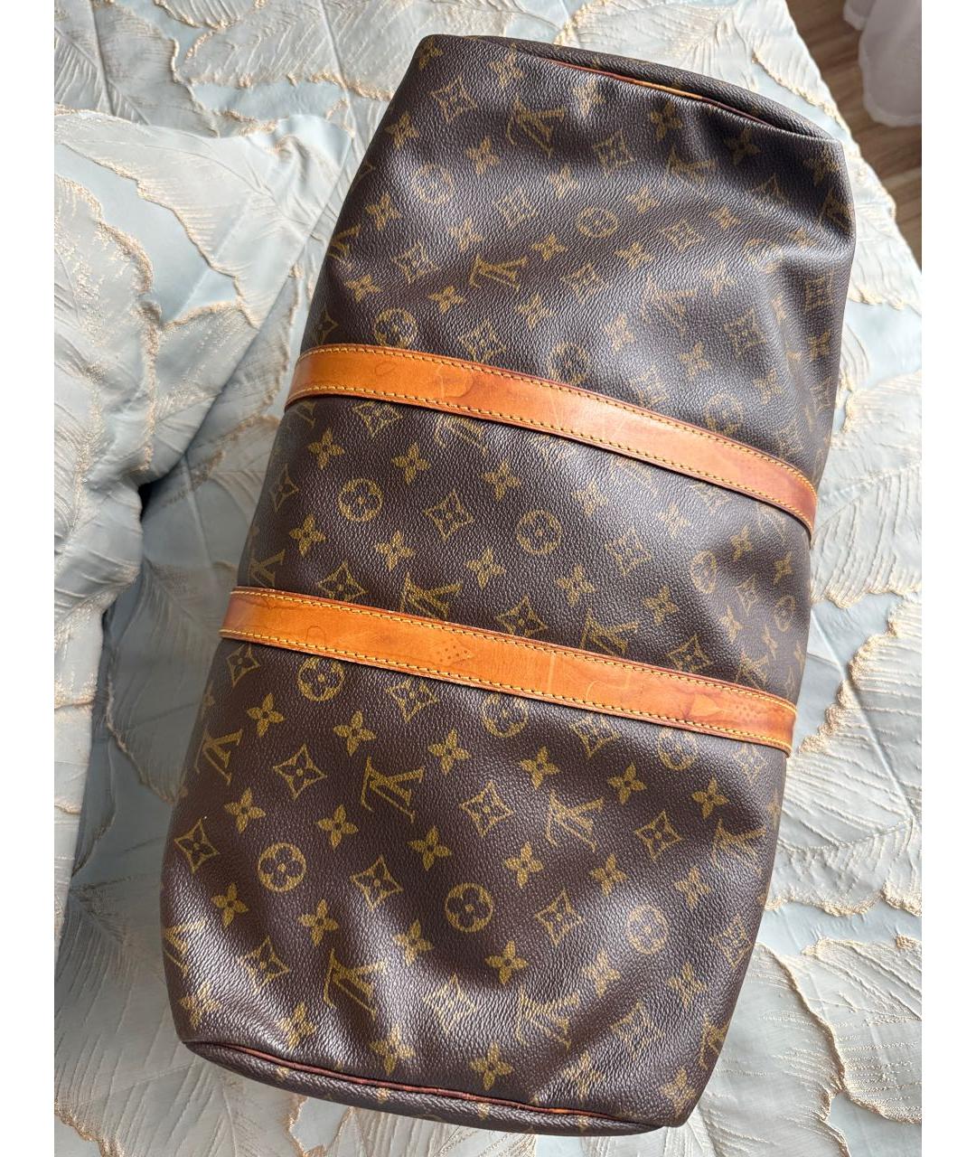 LOUIS VUITTON Коричневая дорожная/спортивная сумка из канвы, фото 5