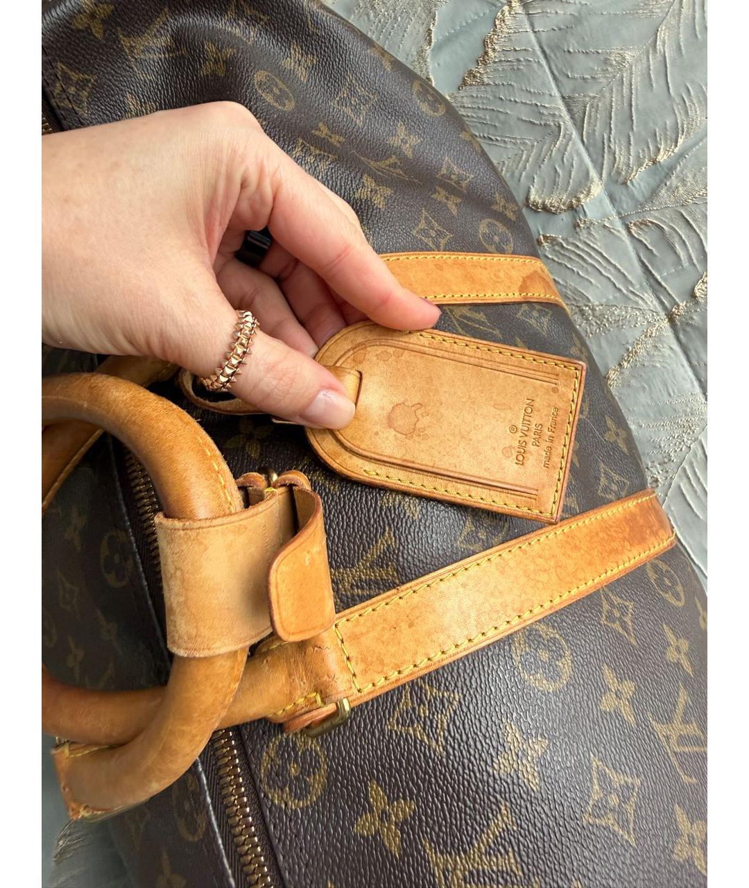 LOUIS VUITTON Коричневая дорожная/спортивная сумка из канвы, фото 3
