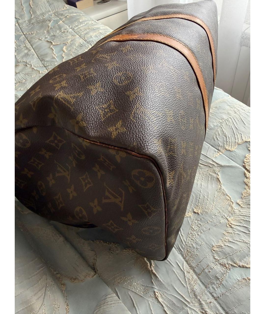 LOUIS VUITTON Коричневая дорожная/спортивная сумка из канвы, фото 6
