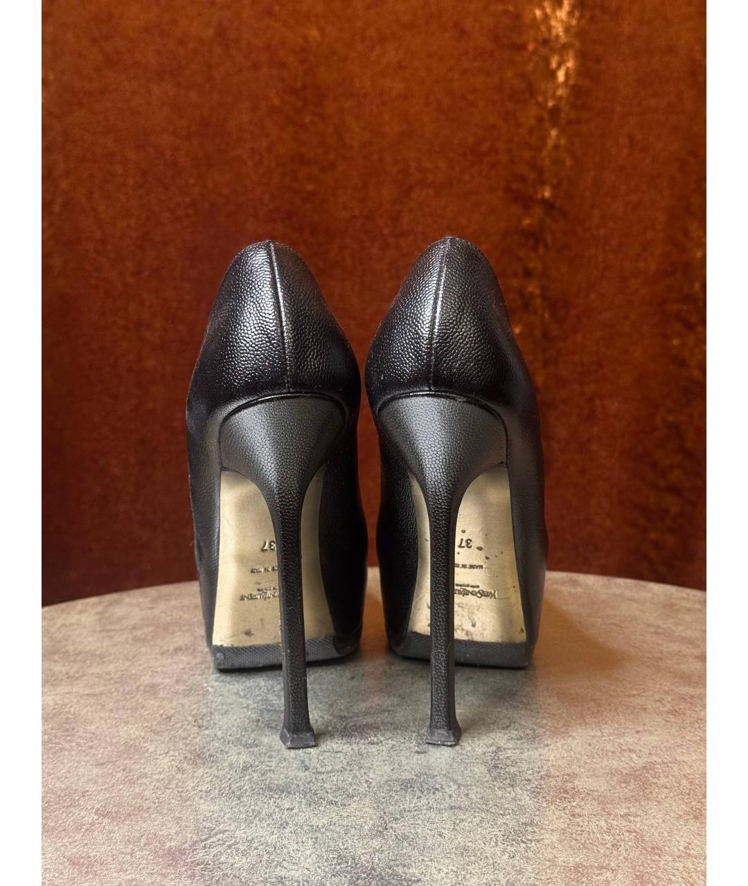 SAINT LAURENT Черные кожаные туфли, фото 3