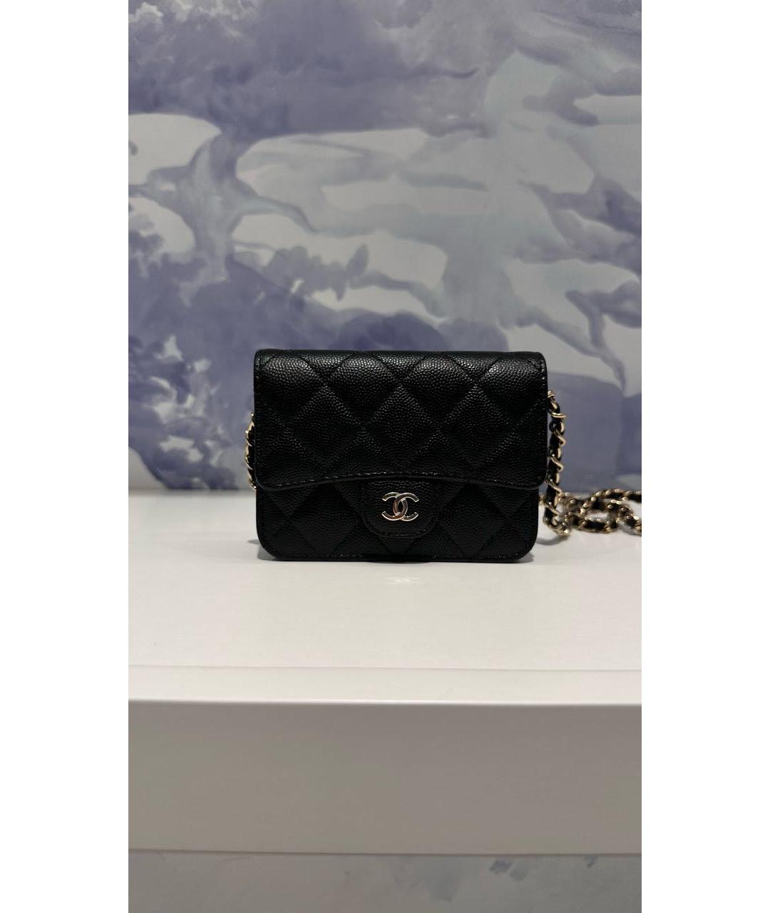 CHANEL Черная кожаная сумка через плечо, фото 6