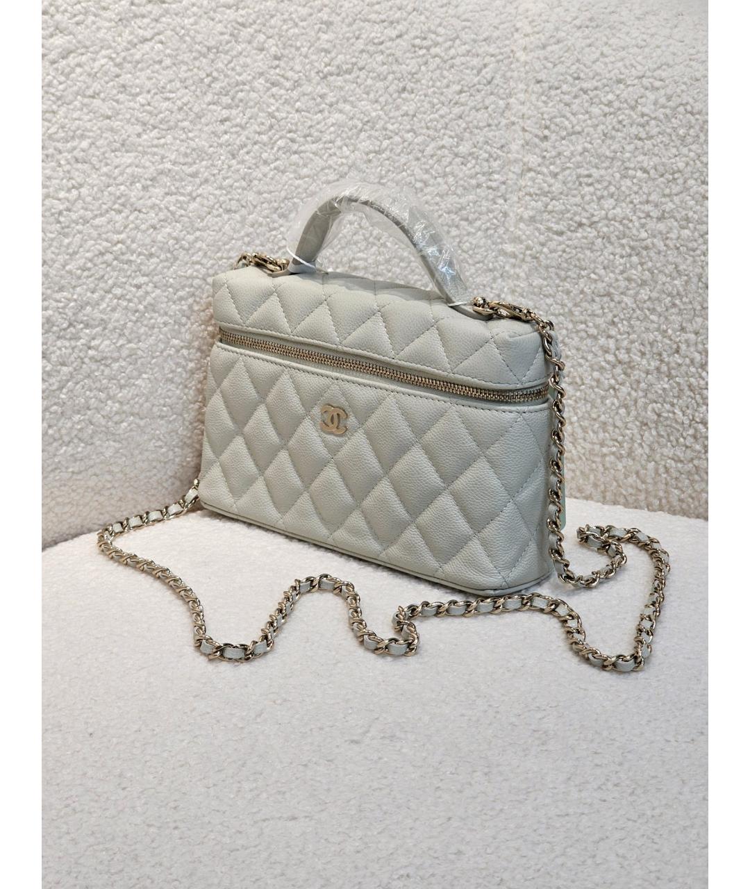 CHANEL Серая кожаная сумка через плечо, фото 3