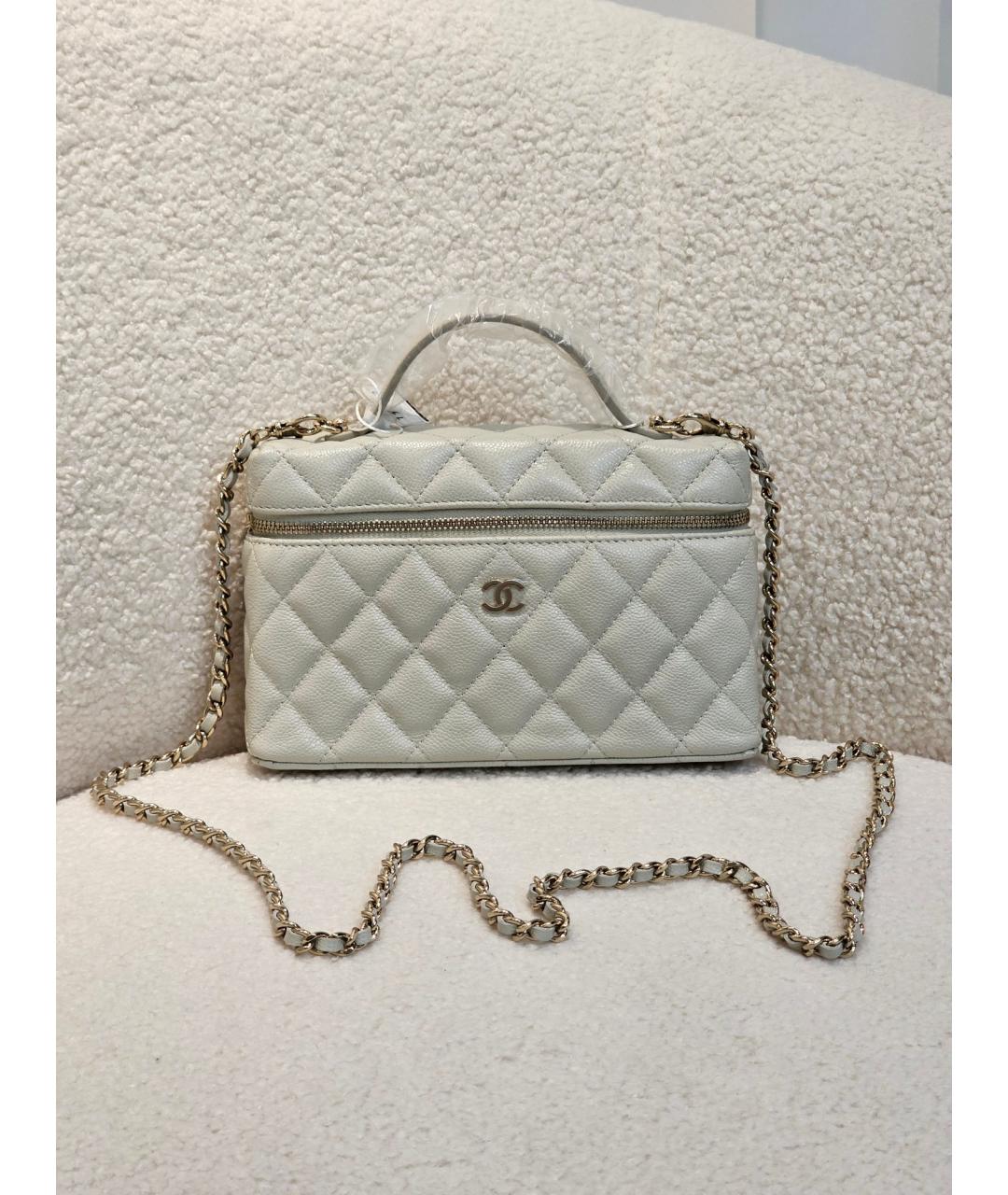 CHANEL Серая кожаная сумка через плечо, фото 6