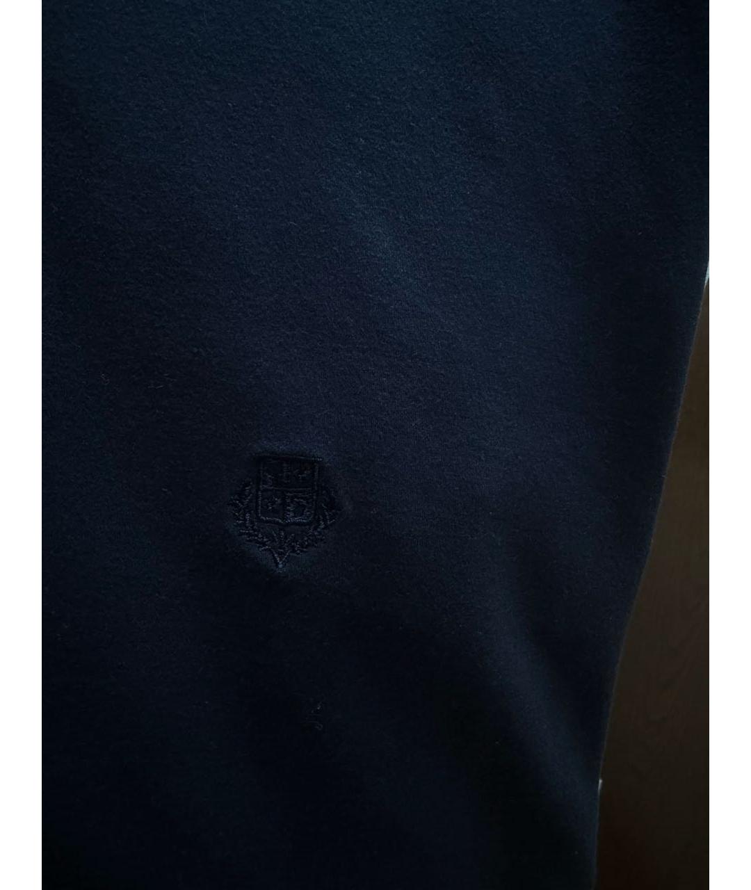 LORO PIANA Темно-синяя хлопковая футболка, фото 3