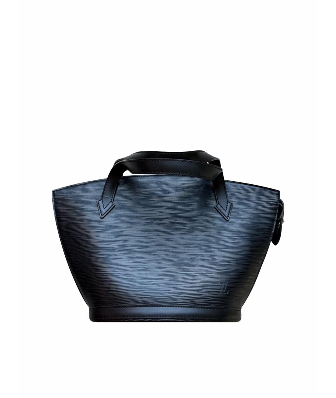 LOUIS VUITTON Черная кожаная сумка с короткими ручками, фото 1