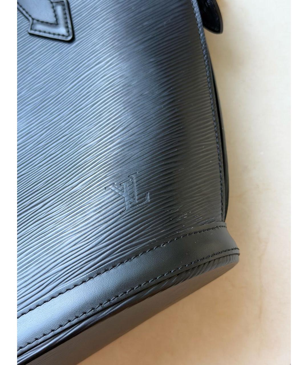 LOUIS VUITTON Черная кожаная сумка с короткими ручками, фото 2