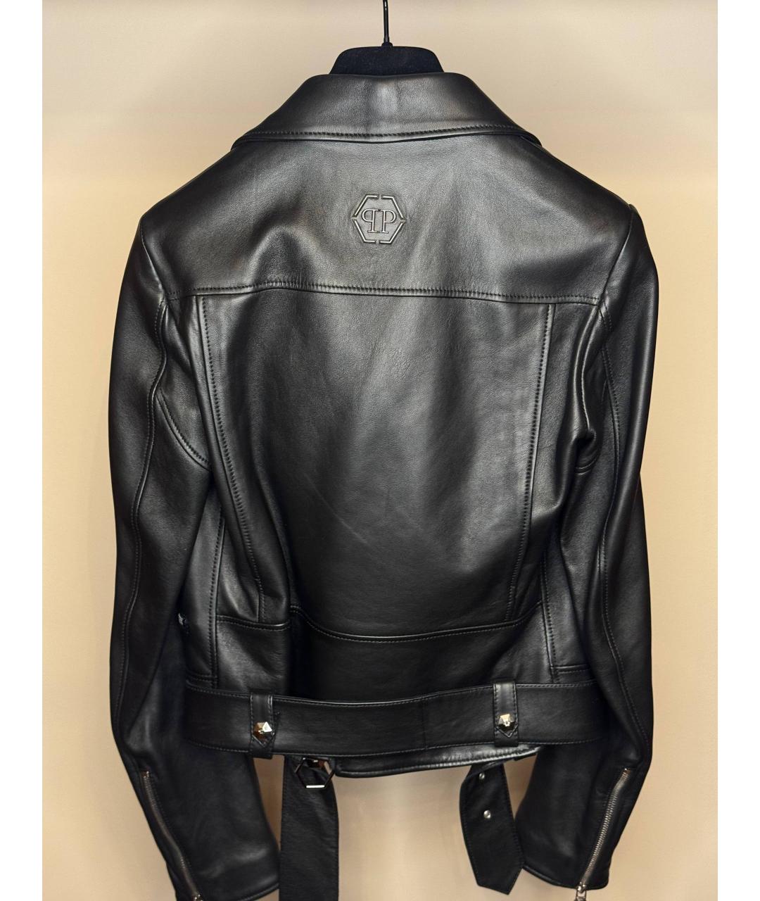 PHILIPP PLEIN Черная кожаная куртка, фото 2