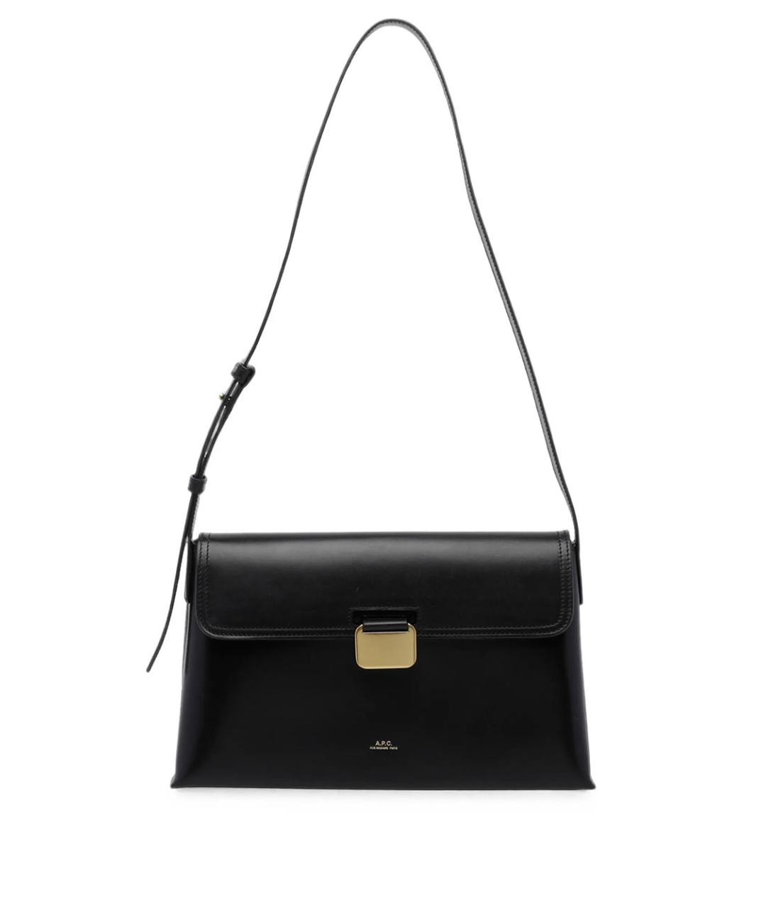 A.P.C. Черная кожаная сумка через плечо, фото 1