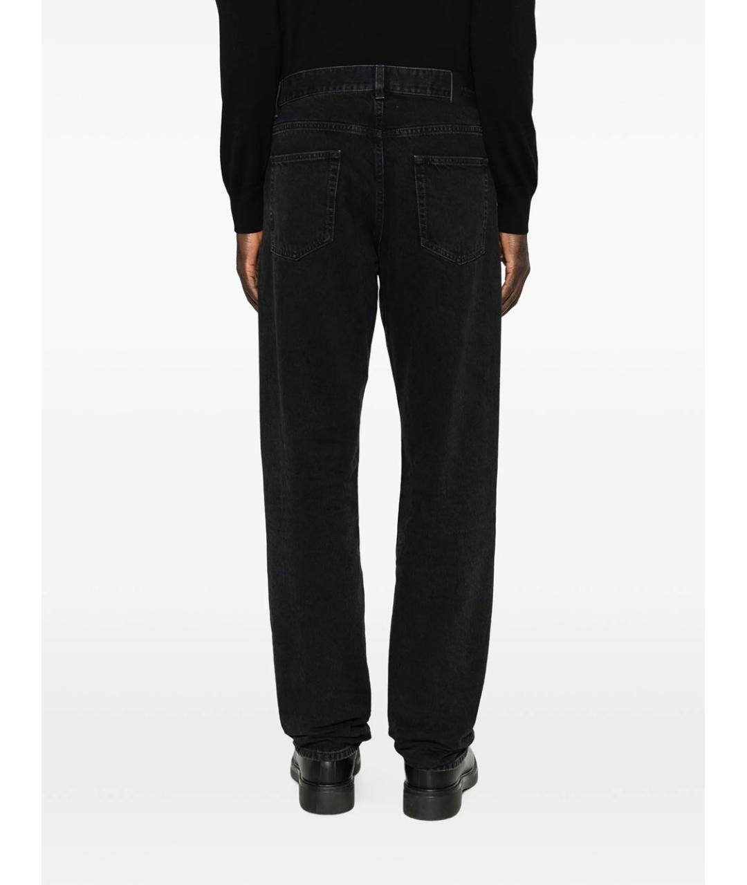 SAINT LAURENT Черные хлопковые прямые джинсы, фото 3