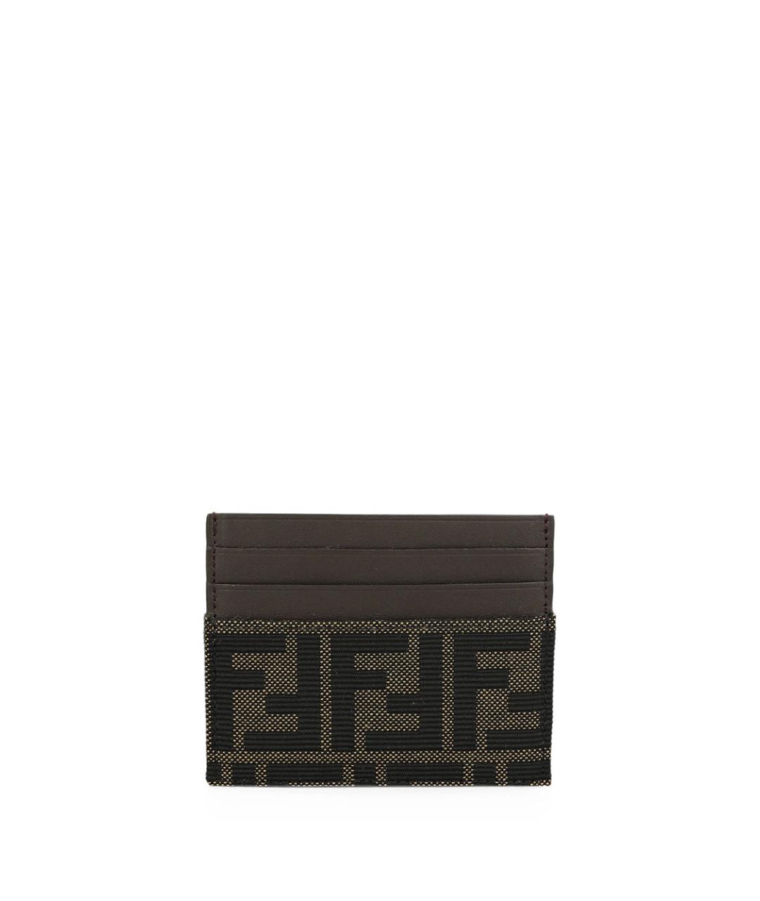 FENDI Коричневый кожаный кардхолдер, фото 1