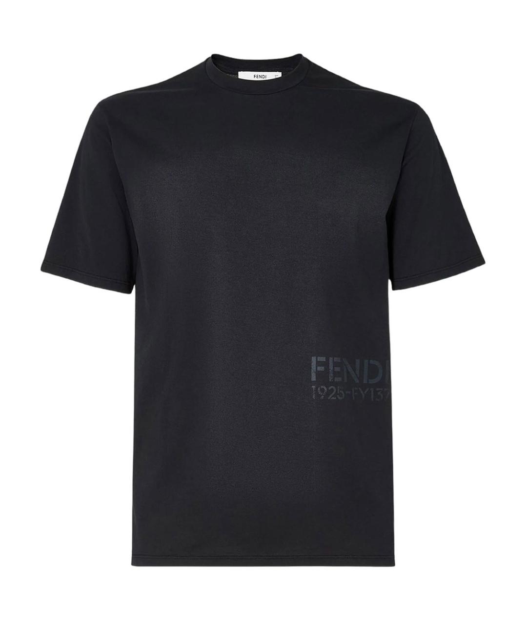 FENDI Черная хлопковая футболка, фото 1