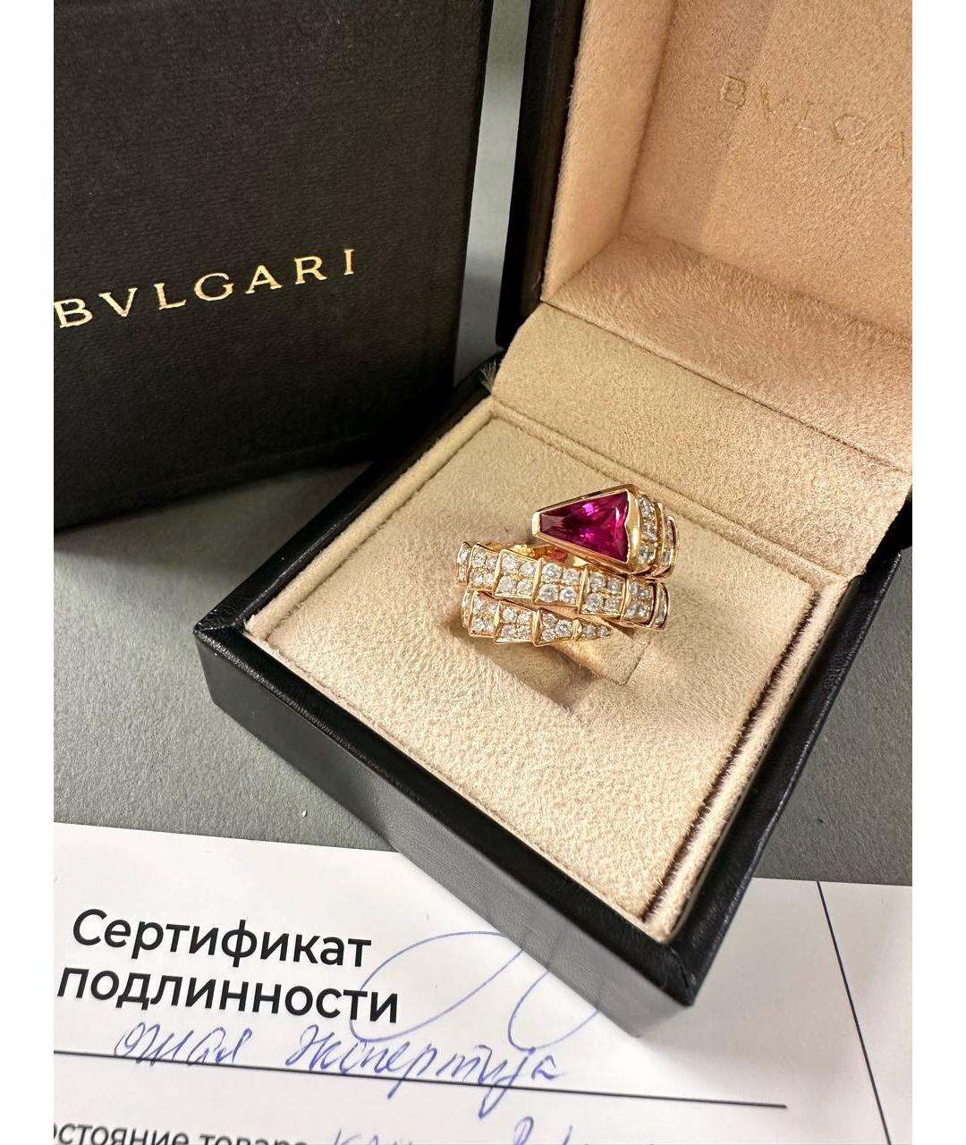 BVLGARI Бордовое кольцо из розового золота, фото 8