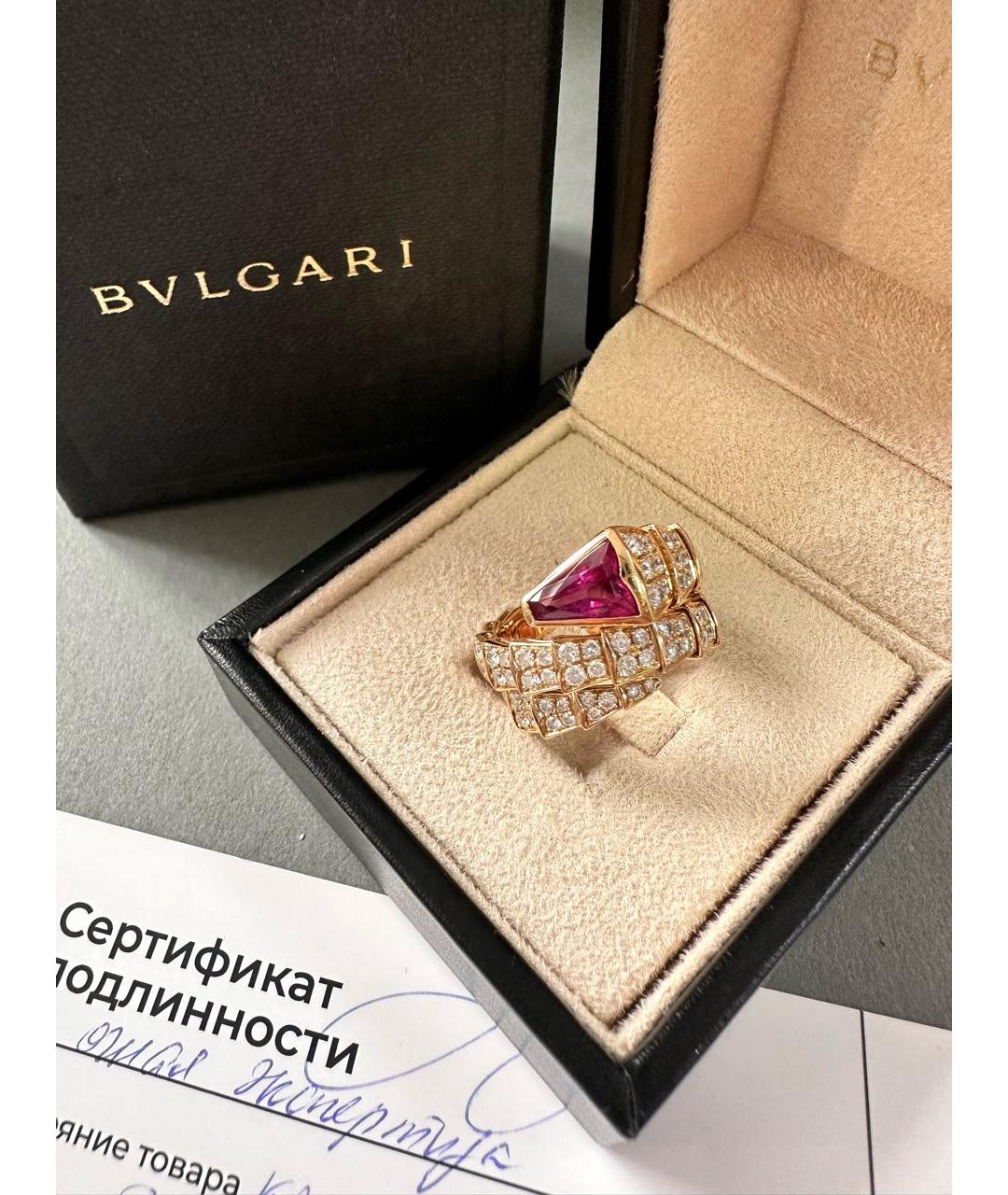 BVLGARI Бордовое кольцо из розового золота, фото 2