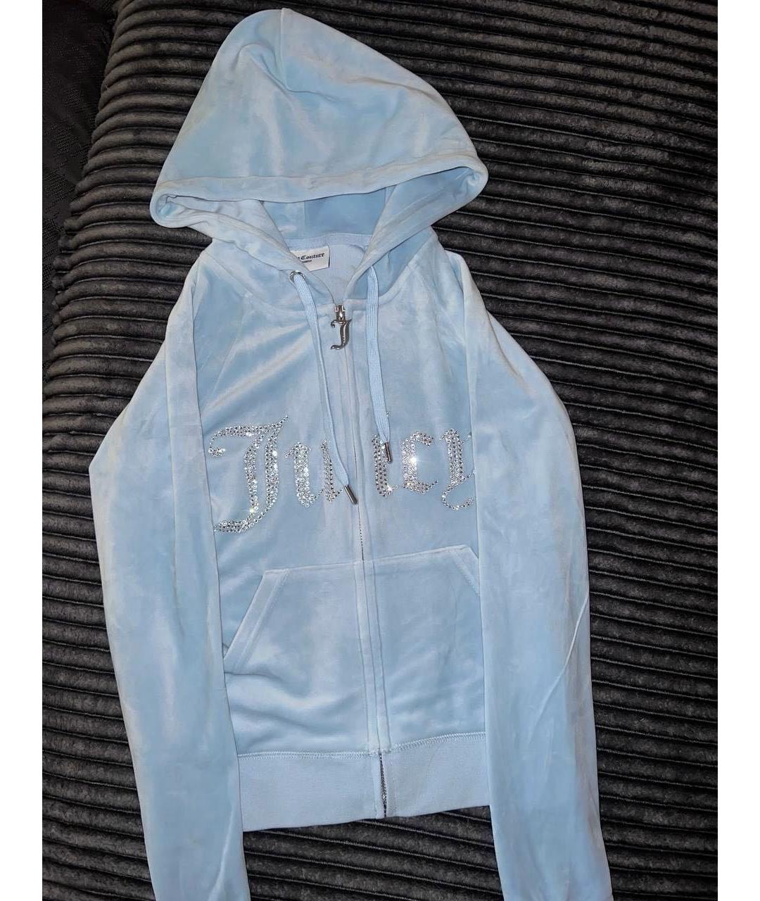 JUICY COUTURE Голубой велюровый спортивные костюмы, фото 3