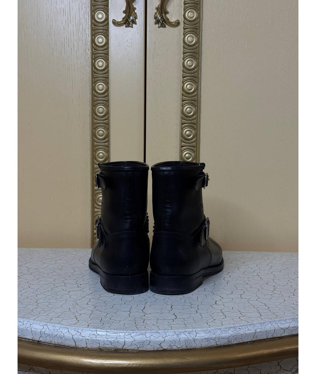 SAINT LAURENT Черные кожаные ботинки, фото 3