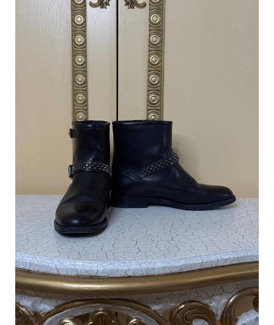 SAINT LAURENT Черные кожаные ботинки, фото 4
