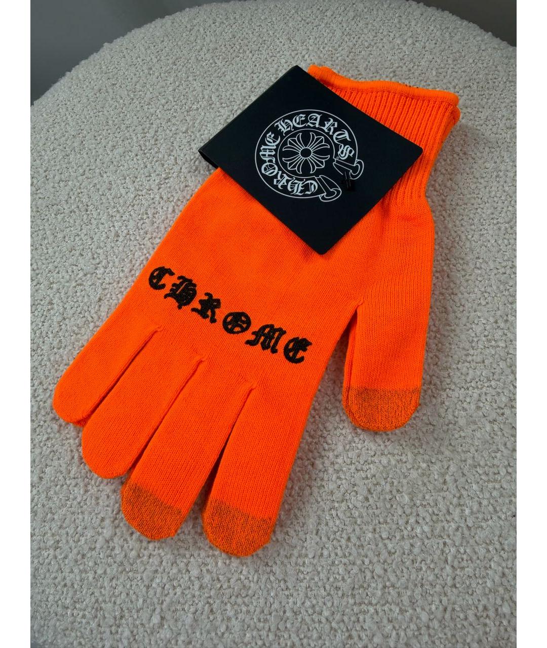 CHROME HEARTS Оранжевые перчатки, фото 5