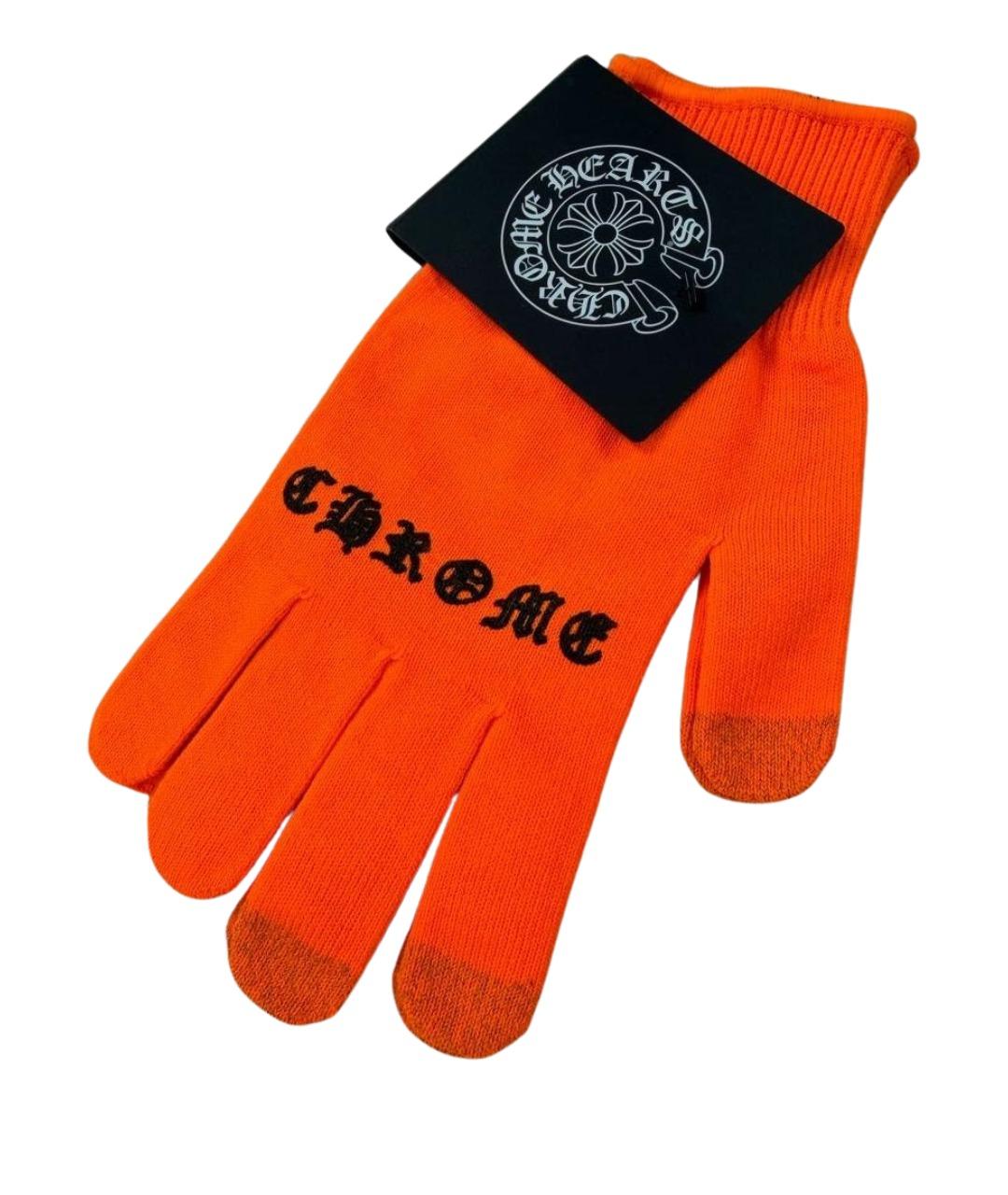 CHROME HEARTS Оранжевые перчатки, фото 1
