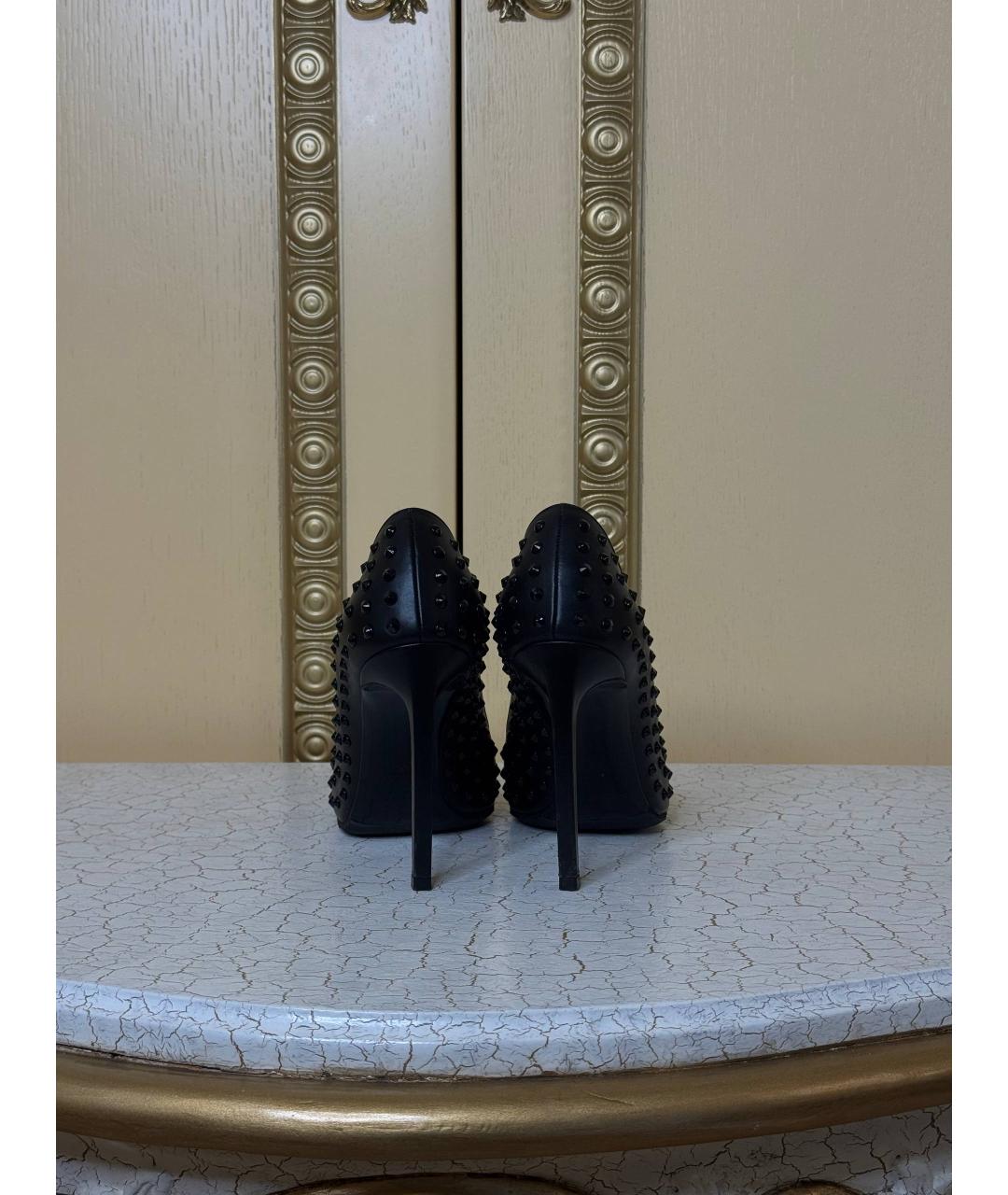 SAINT LAURENT Черные кожаные туфли, фото 3