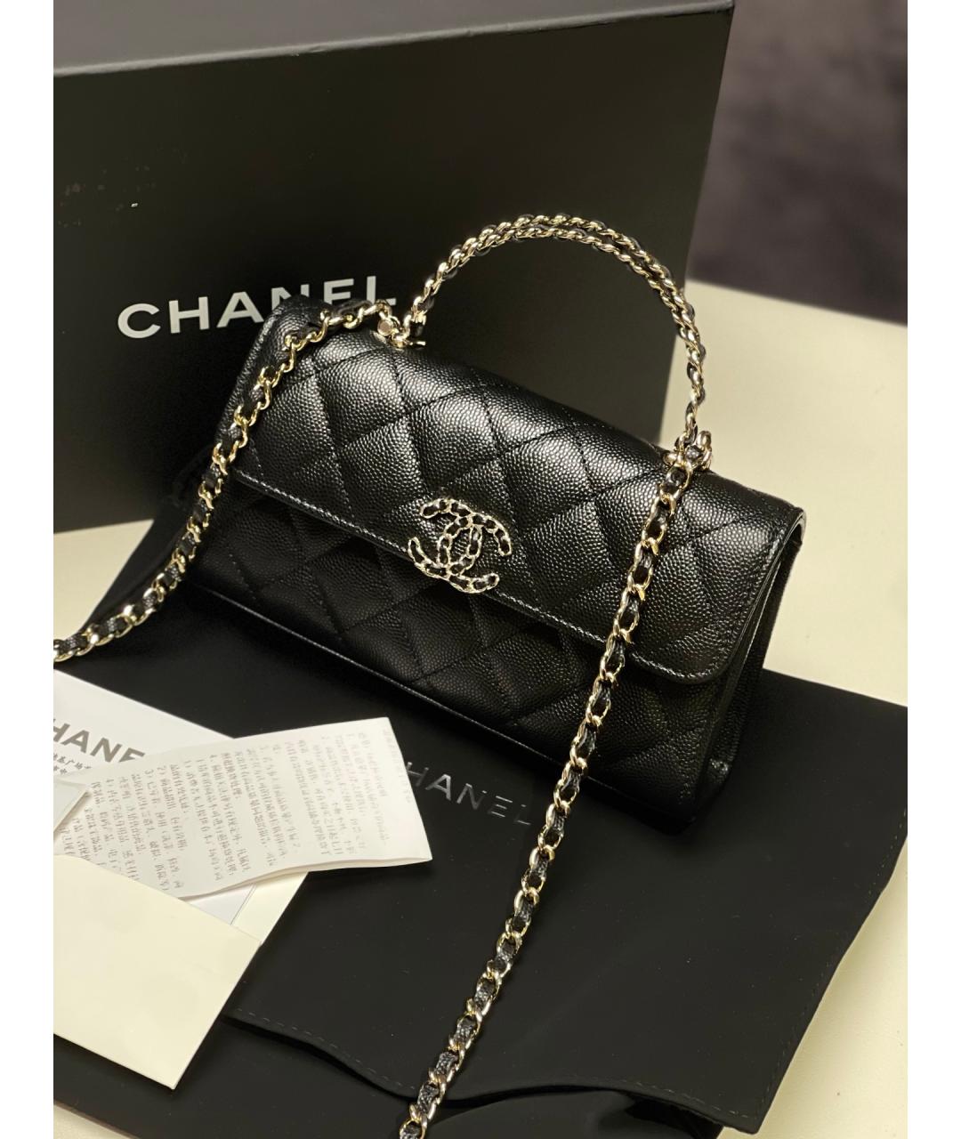 CHANEL Черная кожаная сумка через плечо, фото 5