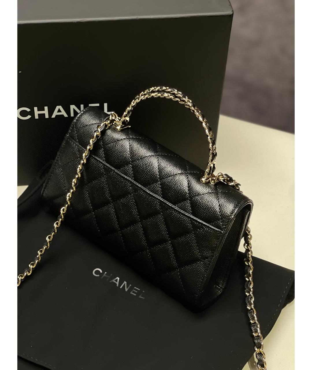 CHANEL Черная кожаная сумка через плечо, фото 4