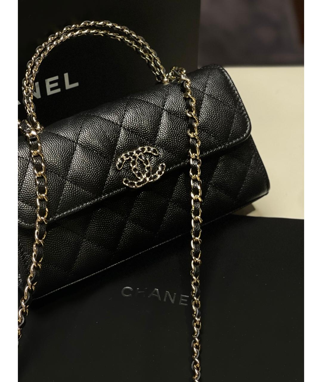 CHANEL Черная кожаная сумка через плечо, фото 3