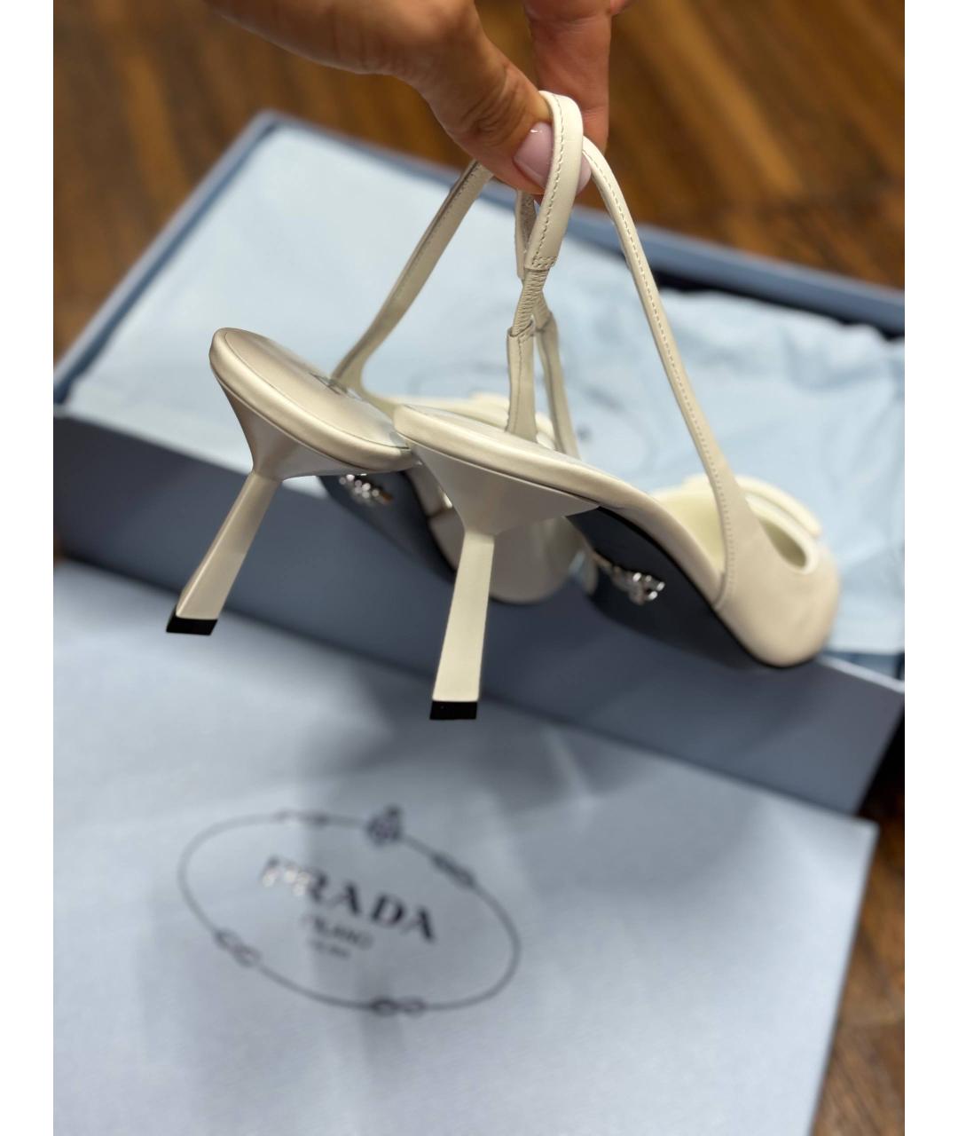 PRADA Белые кожаные туфли, фото 5